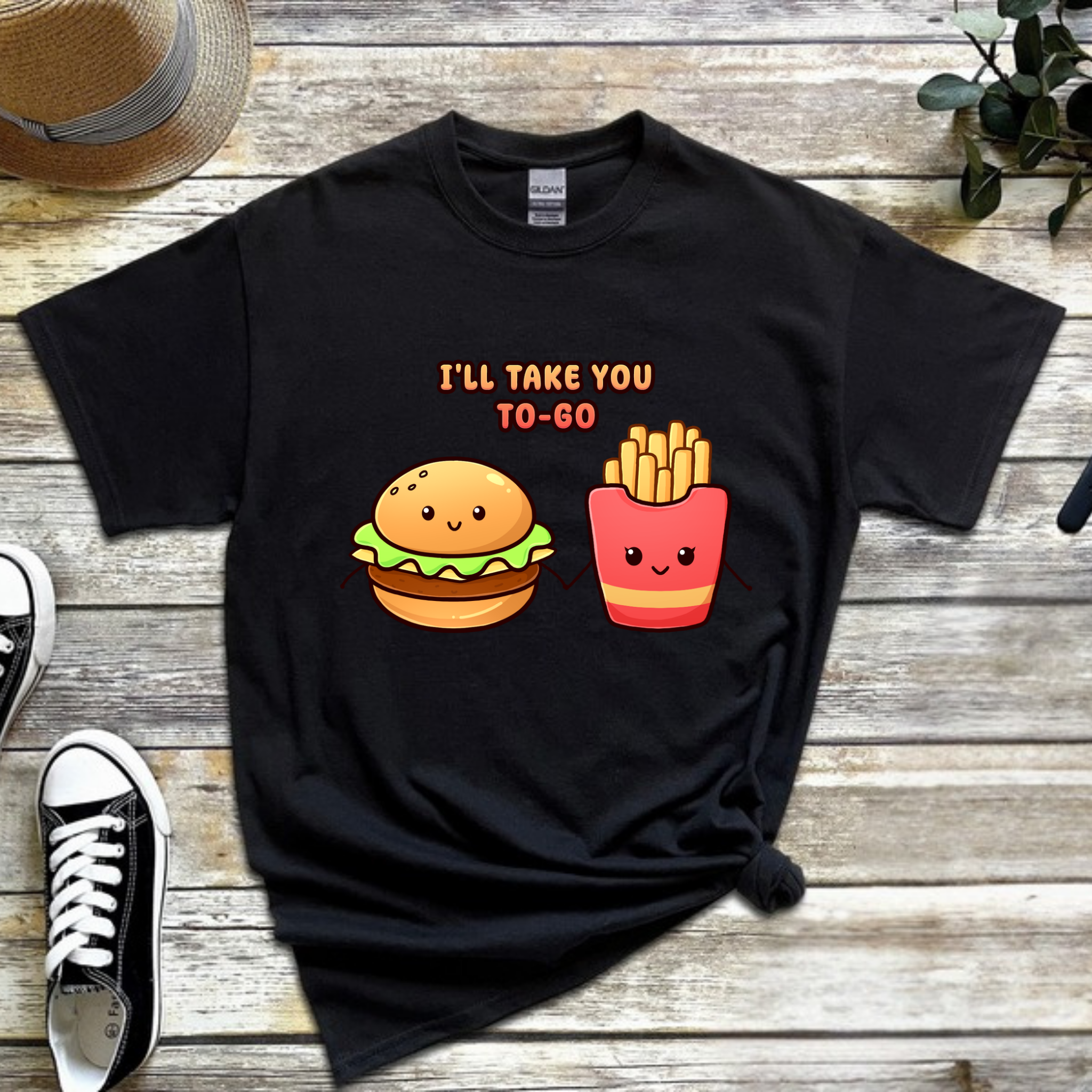 I'll Take You To-Go Burger and Fries Couple T-Shirt
