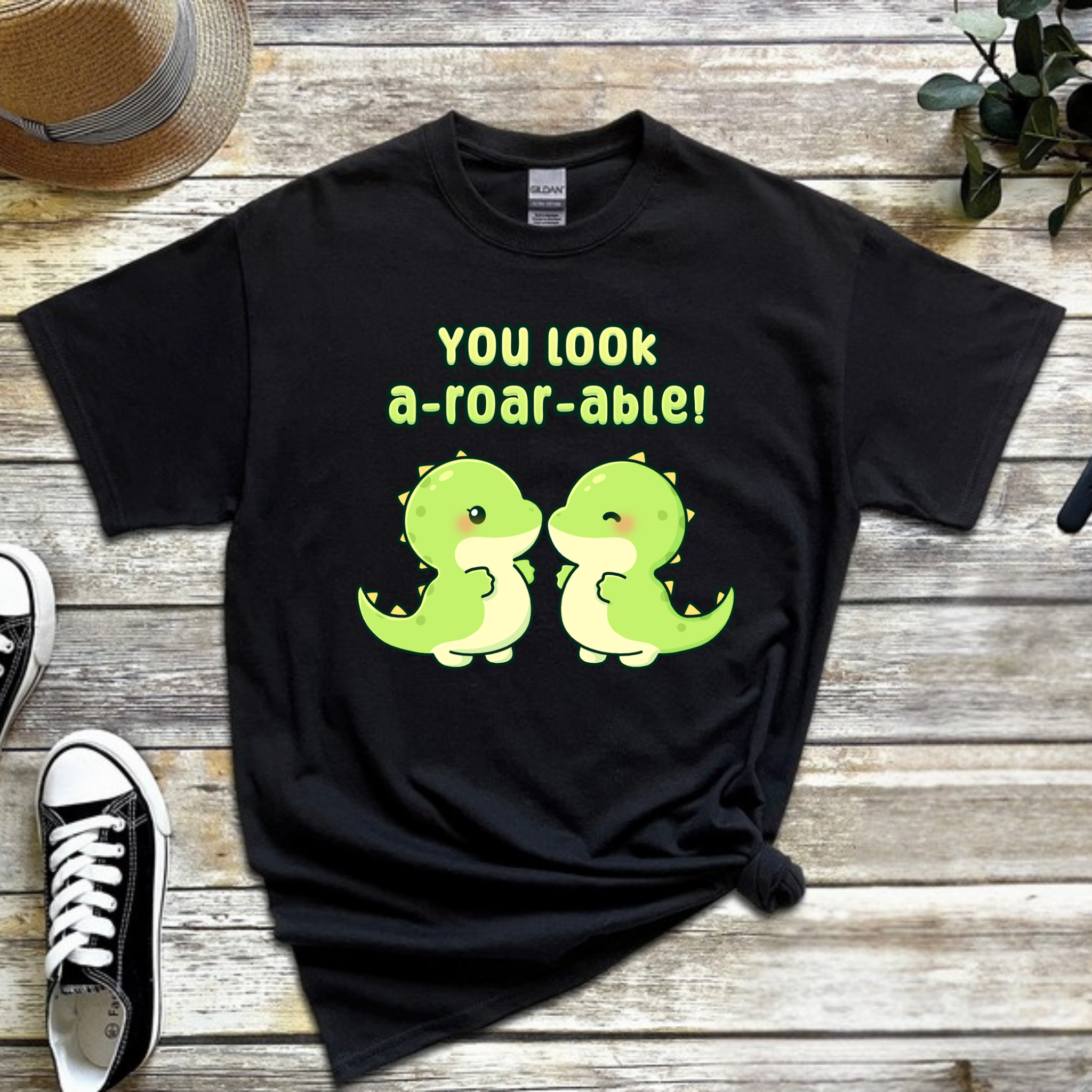 You Look A-Roar-Able! Dinosaur Couple T-Shirt