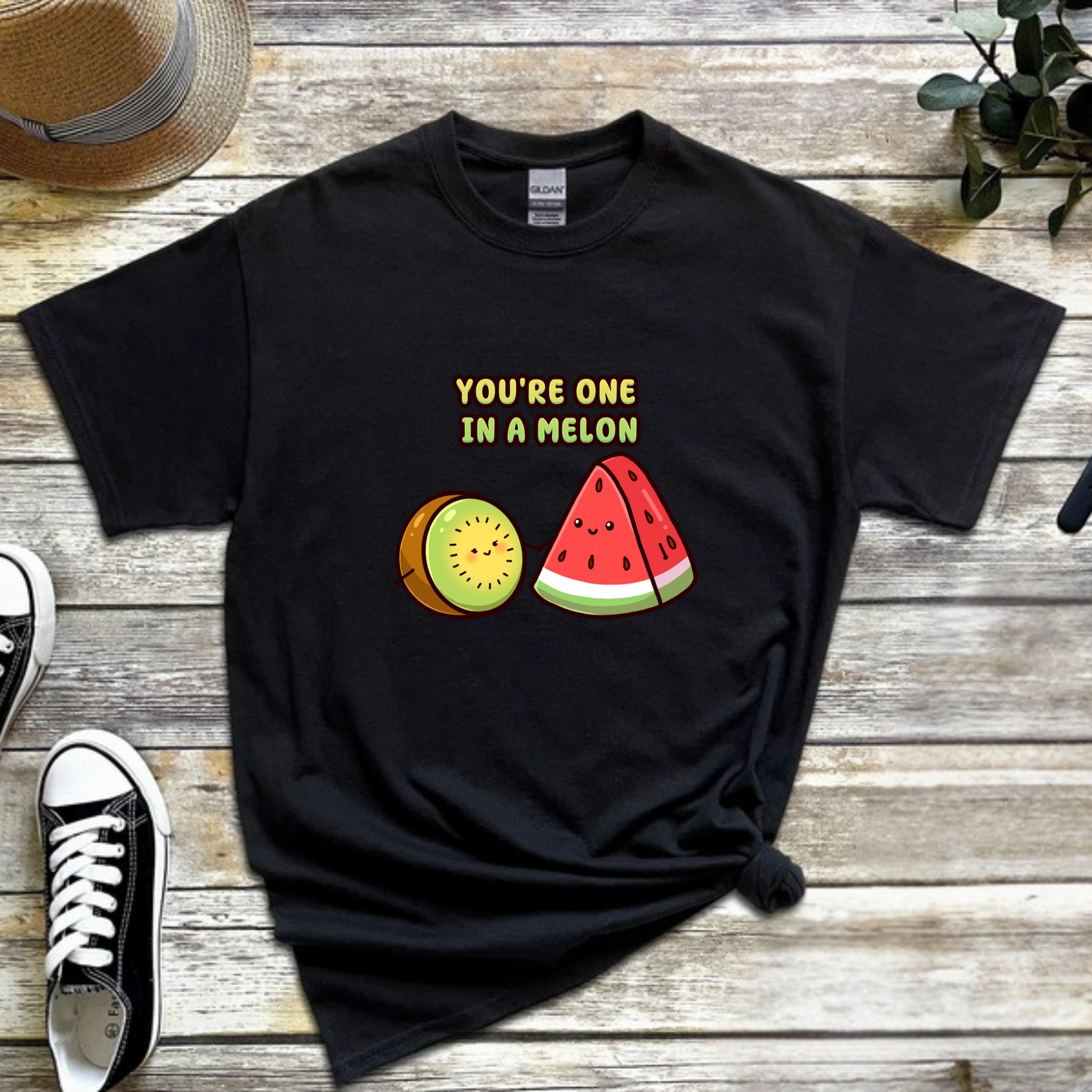 You're One in a Melon Kiwi and Watermelon Couple T-Shirt