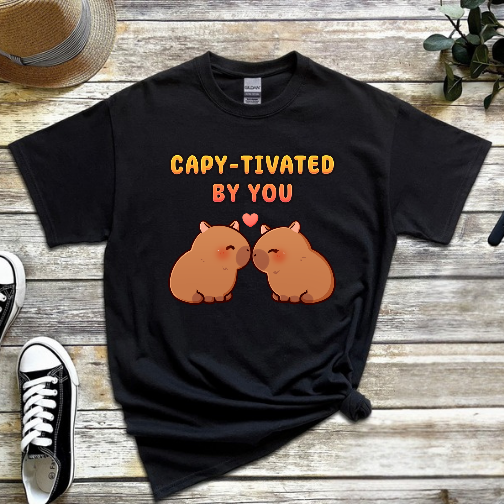 Capy-tivated by You Capybara Couple T-Shirt