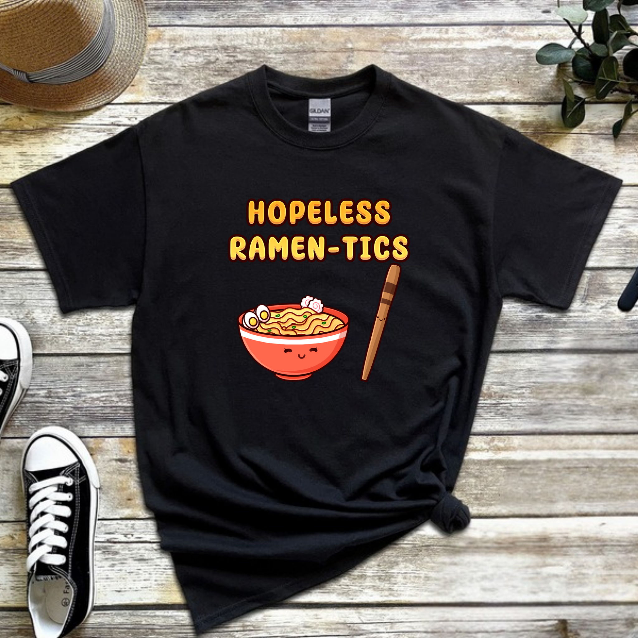 Hopeless Ramen-tics Ramen and Chopstick Couple T-Shirt