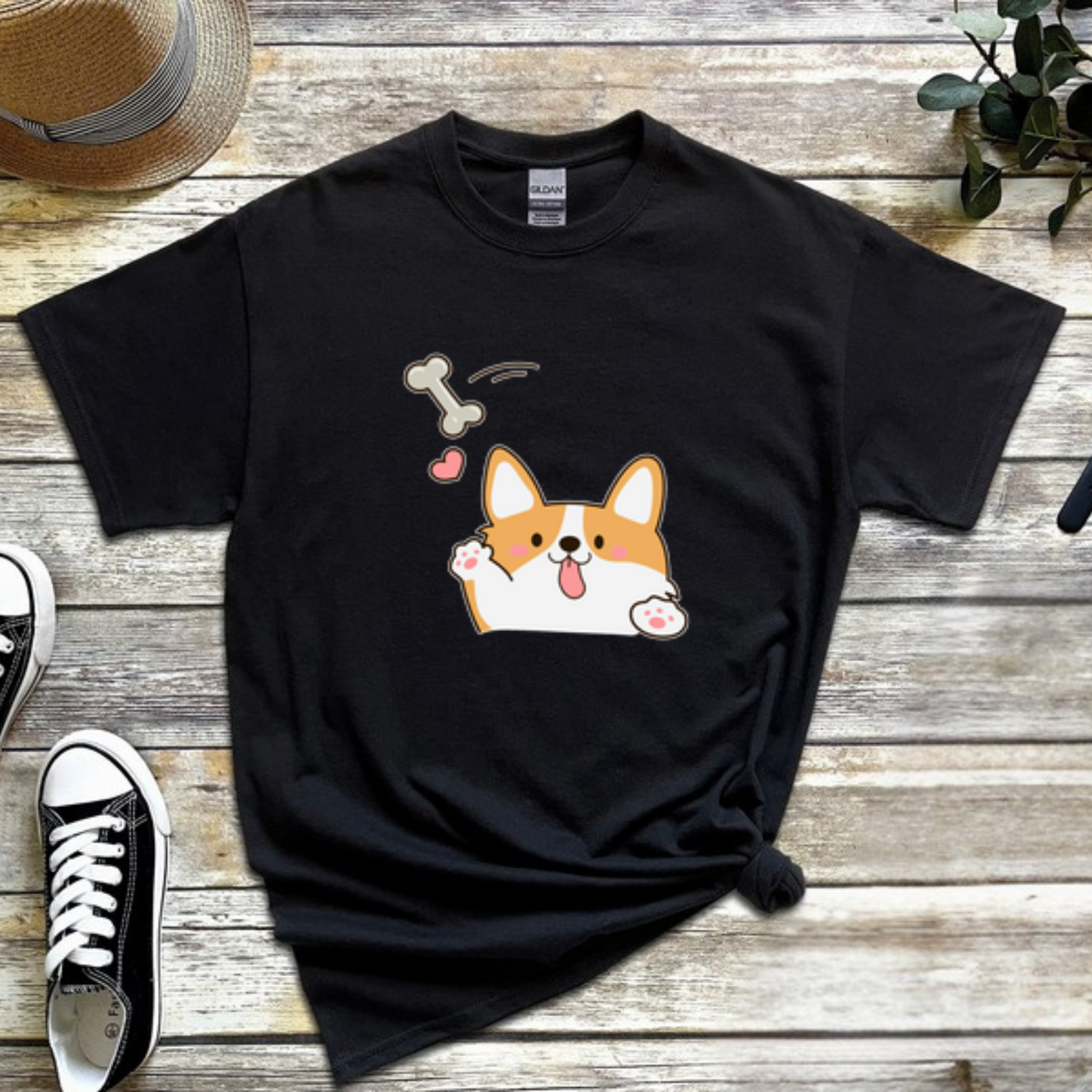 Dog Fetching Bone T-Shirt