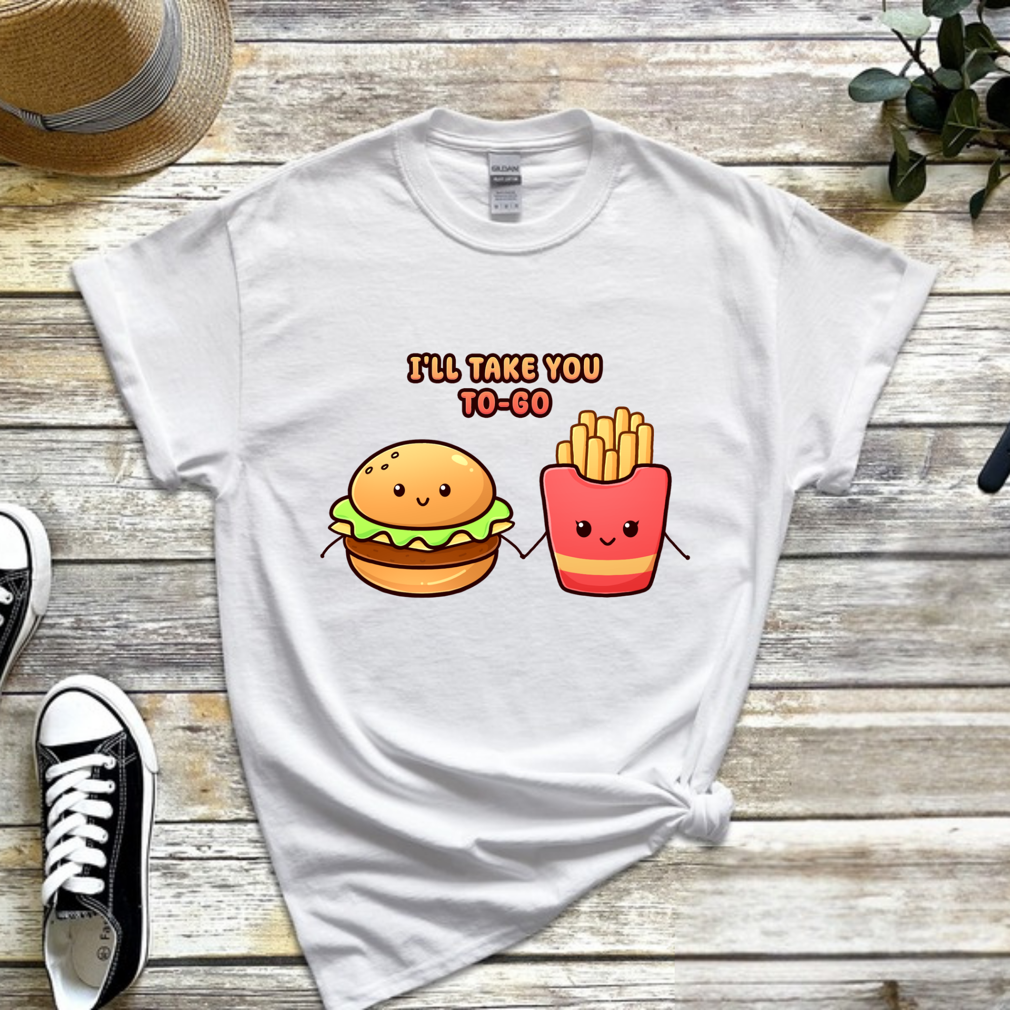 I'll Take You To-Go Burger and Fries Couple T-Shirt
