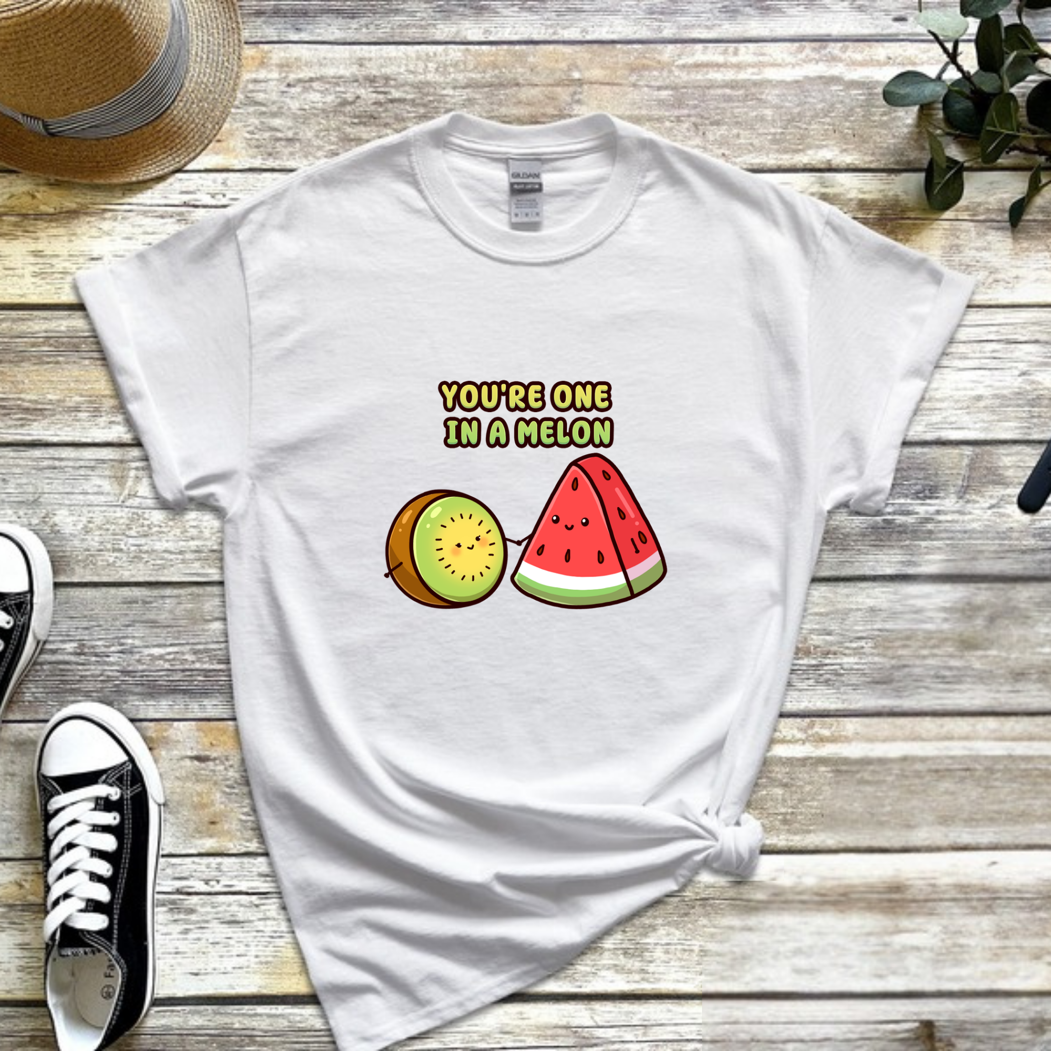 You're One in a Melon Kiwi and Watermelon Couple T-Shirt