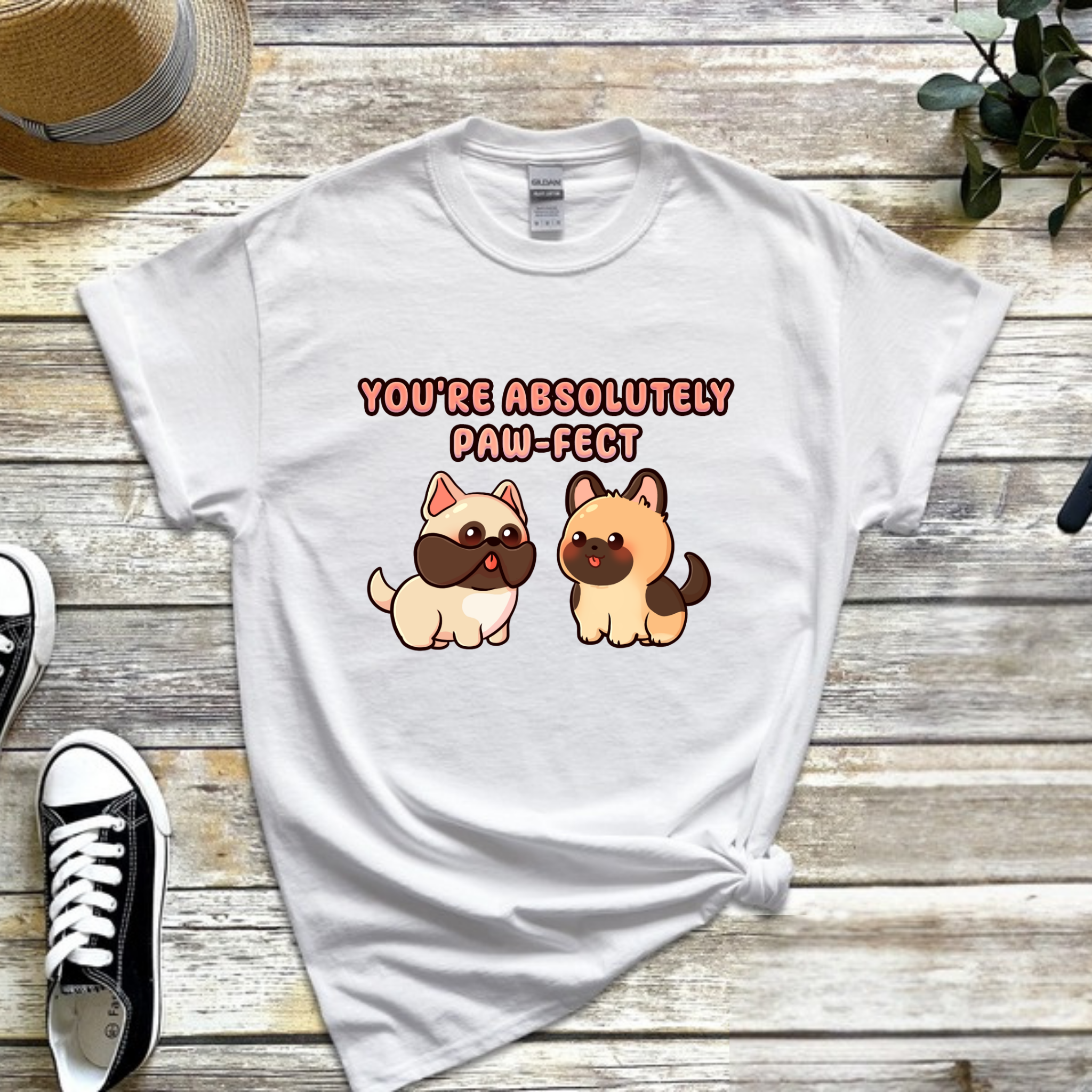 You're Absolutely Paw-fect Dog Couple - French Bulldog & German Shephard T-Shirt