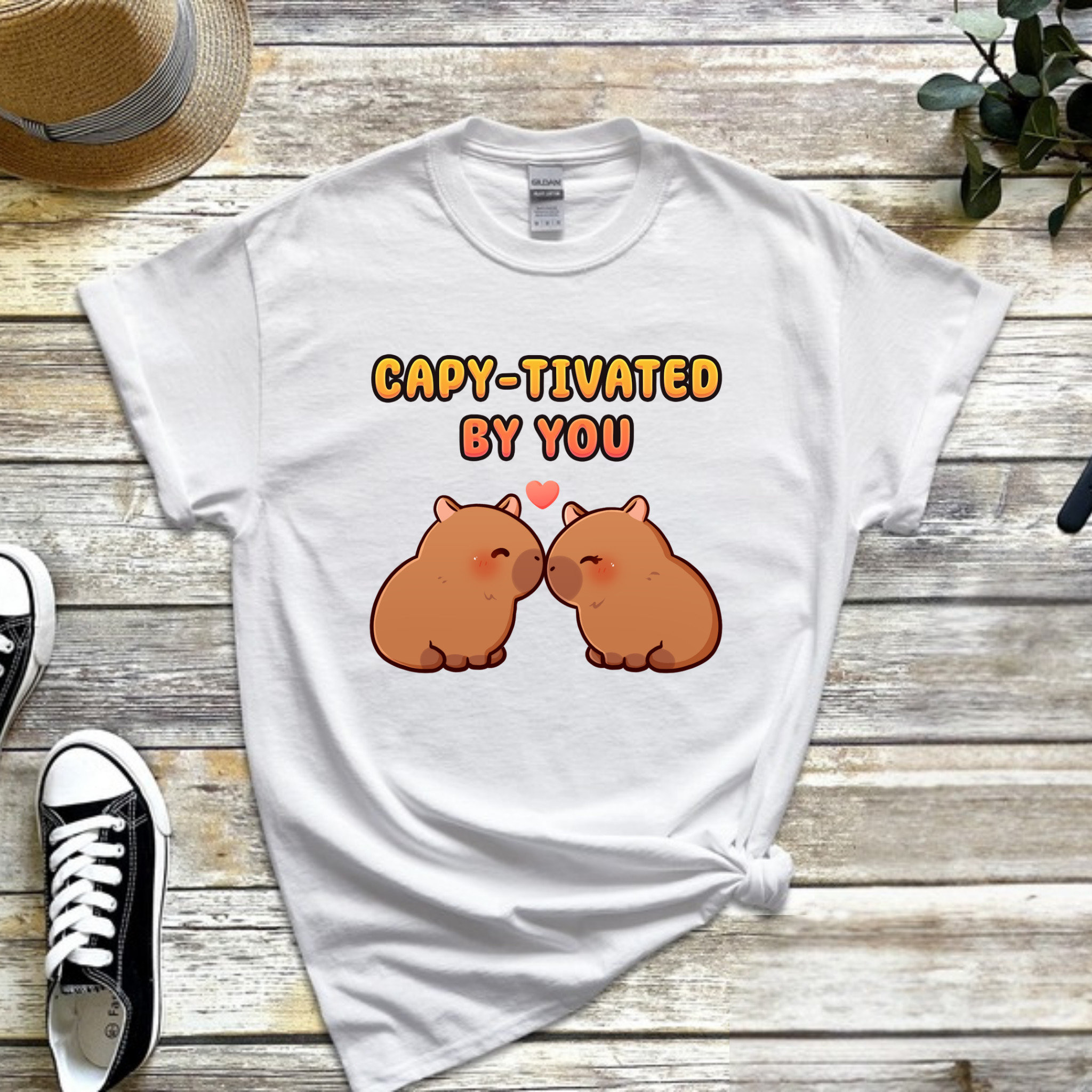 Capy-tivated by You Capybara Couple T-Shirt