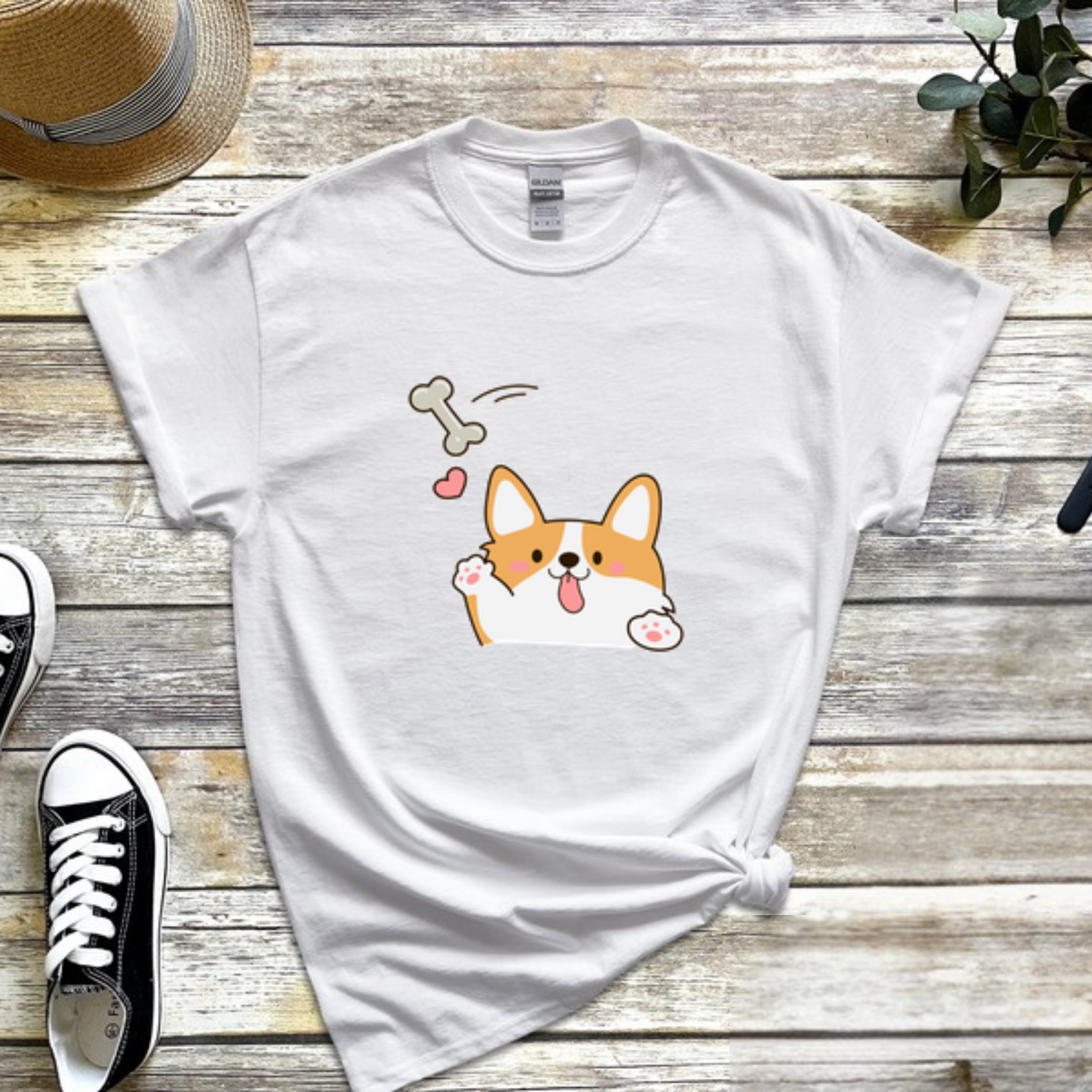 Dog Fetching Bone T-Shirt