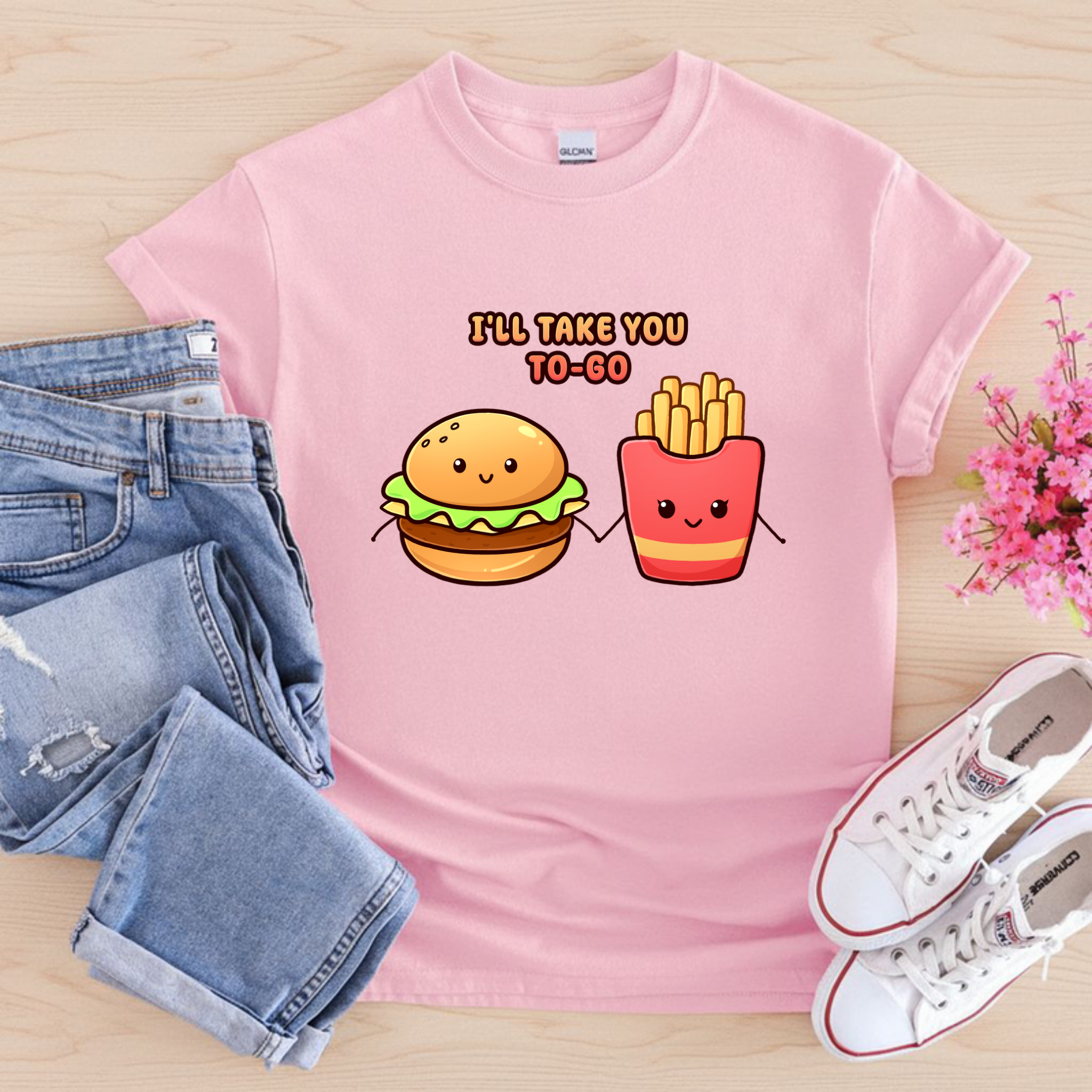 I'll Take You To-Go Burger and Fries Couple T-Shirt