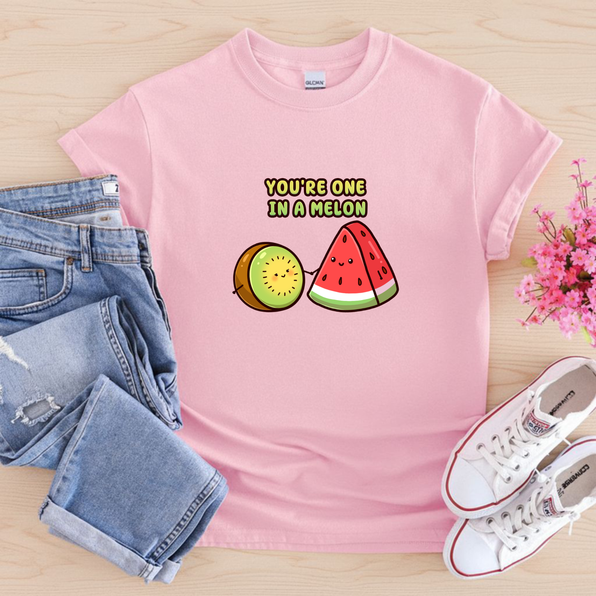 You're One in a Melon Kiwi and Watermelon Couple T-Shirt