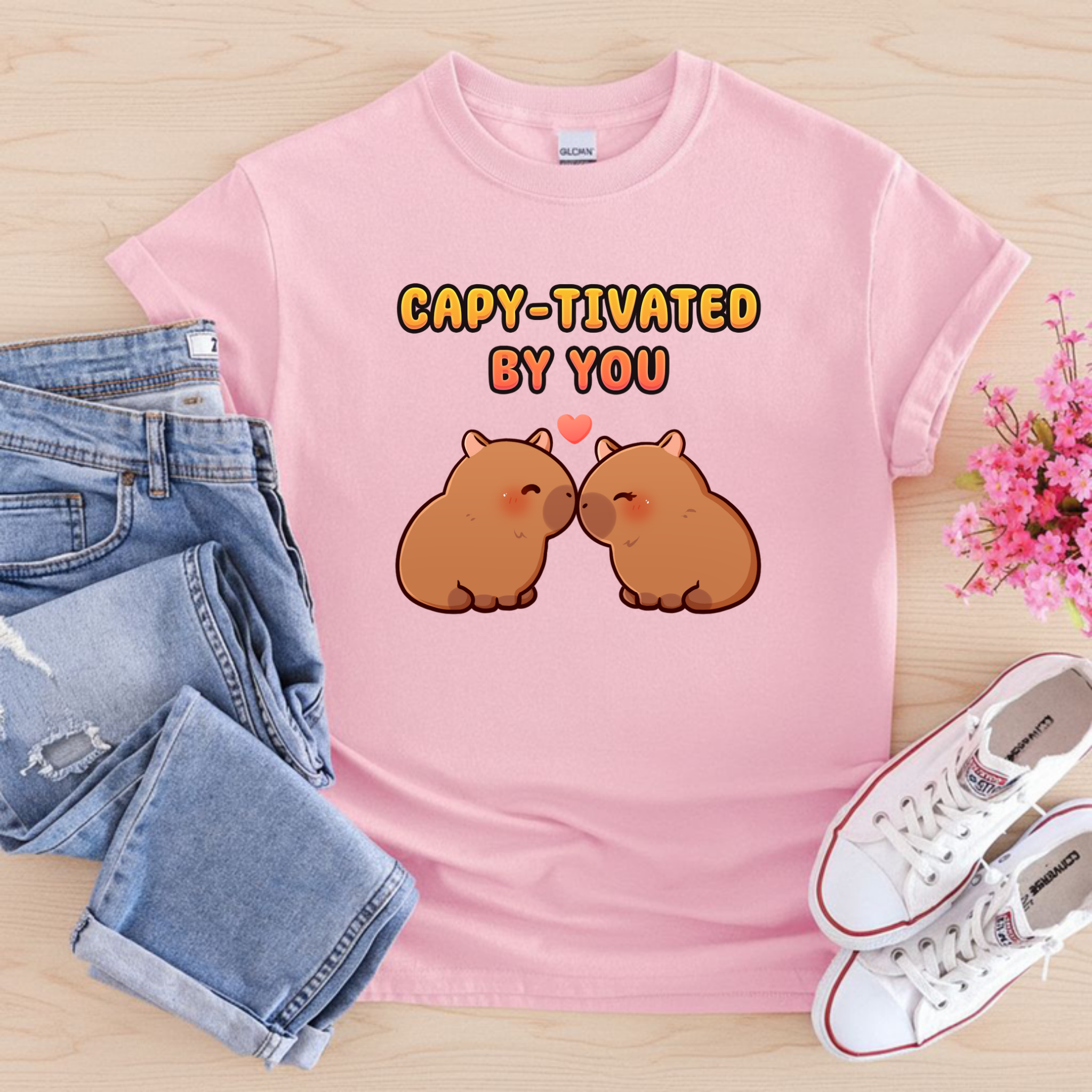 Capy-tivated by You Capybara Couple T-Shirt