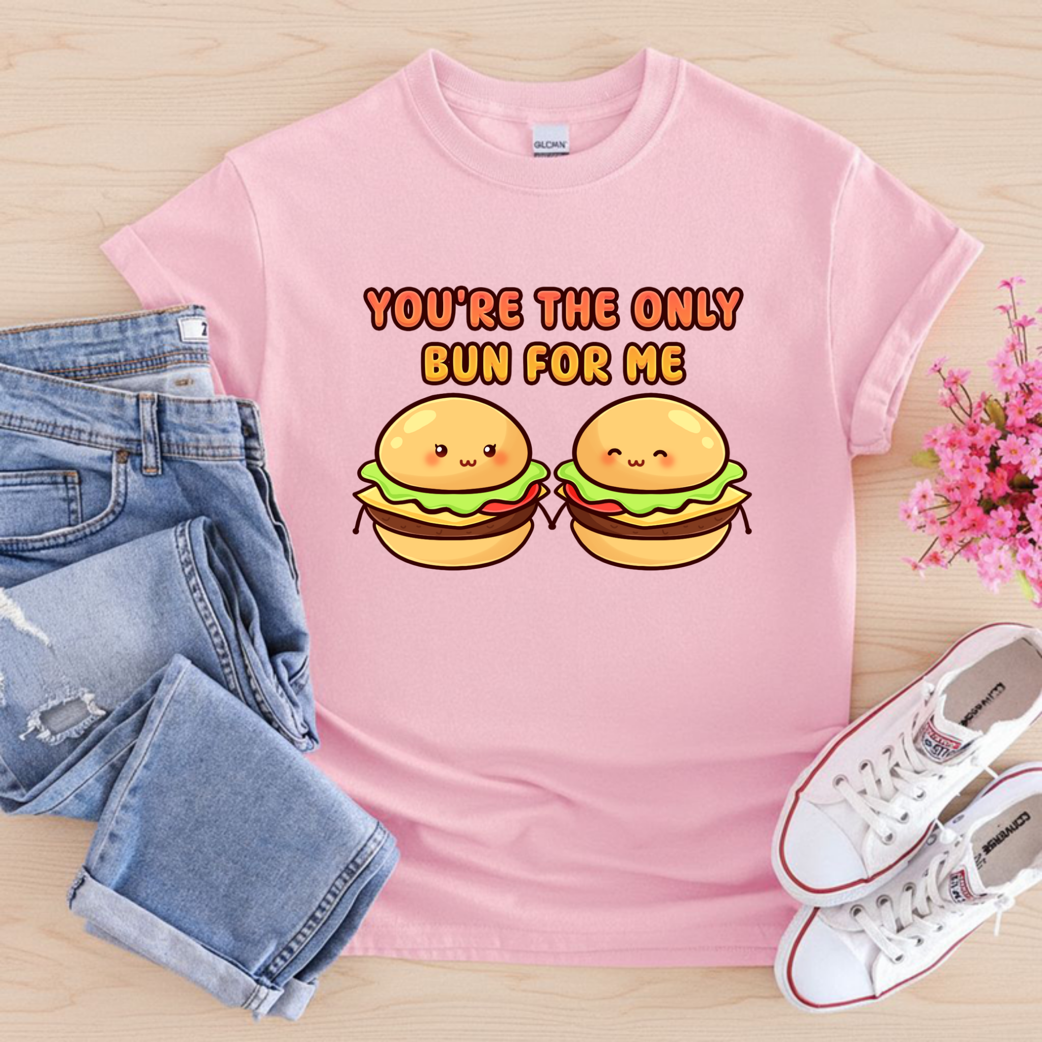 You're the Only Bun for Me Burger Couple T-Shirt