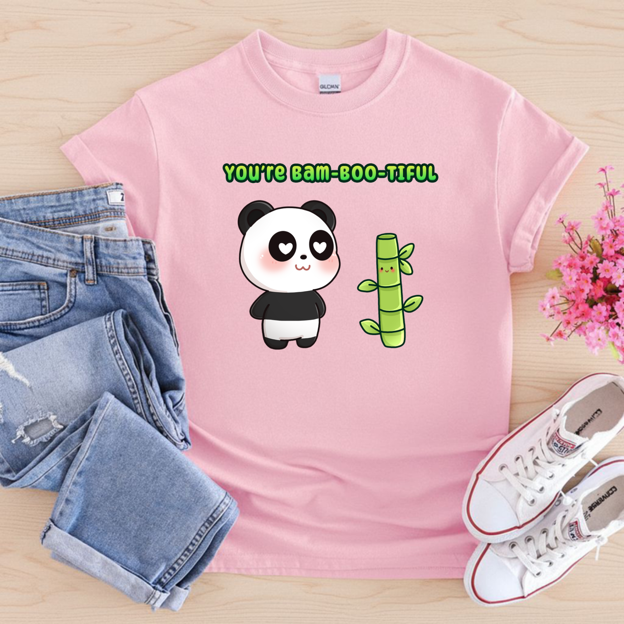 You're Bam-Boo-Tiful Panda and Bamboo Couple T-Shirt