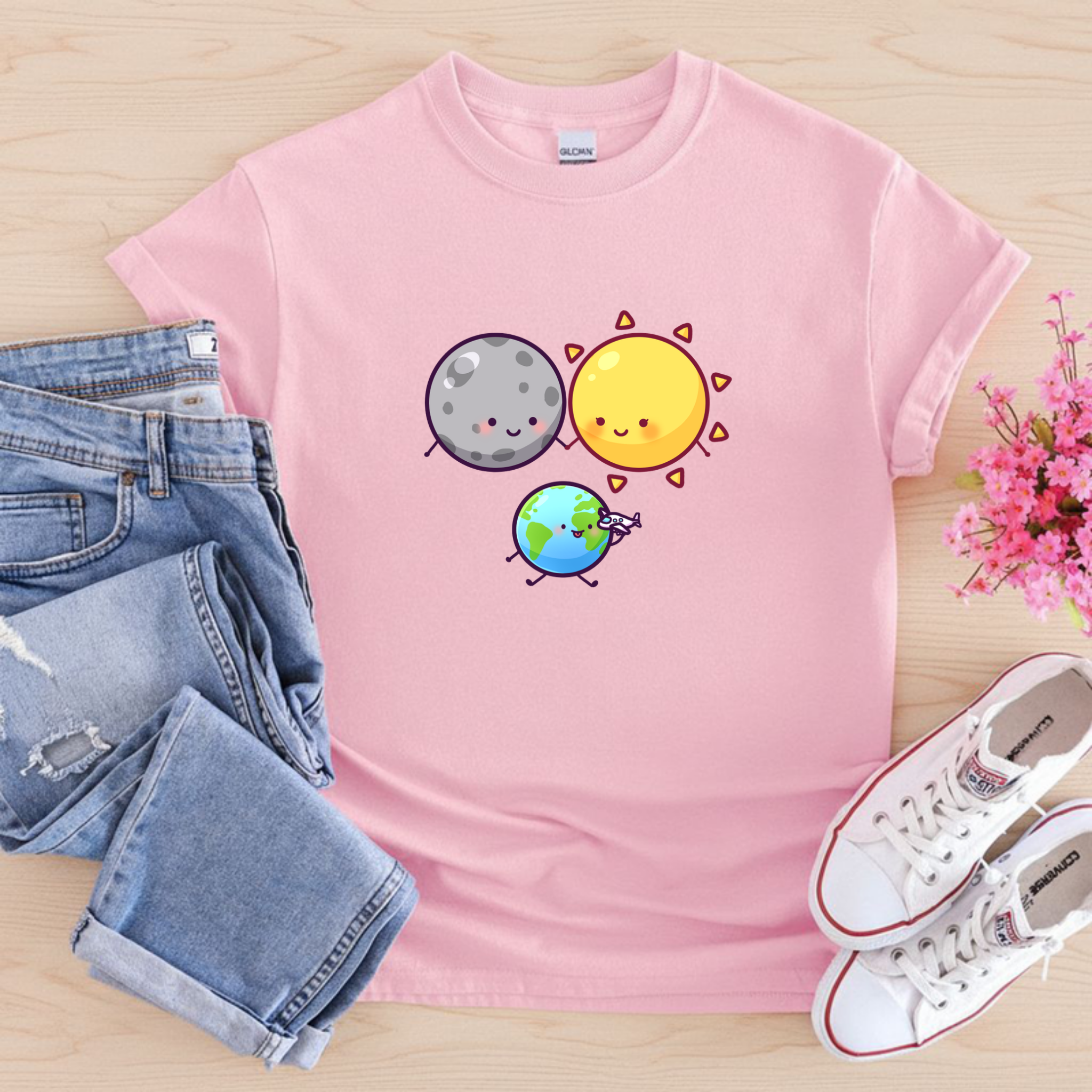 Sun Moon and Earth Family T-Shirt
