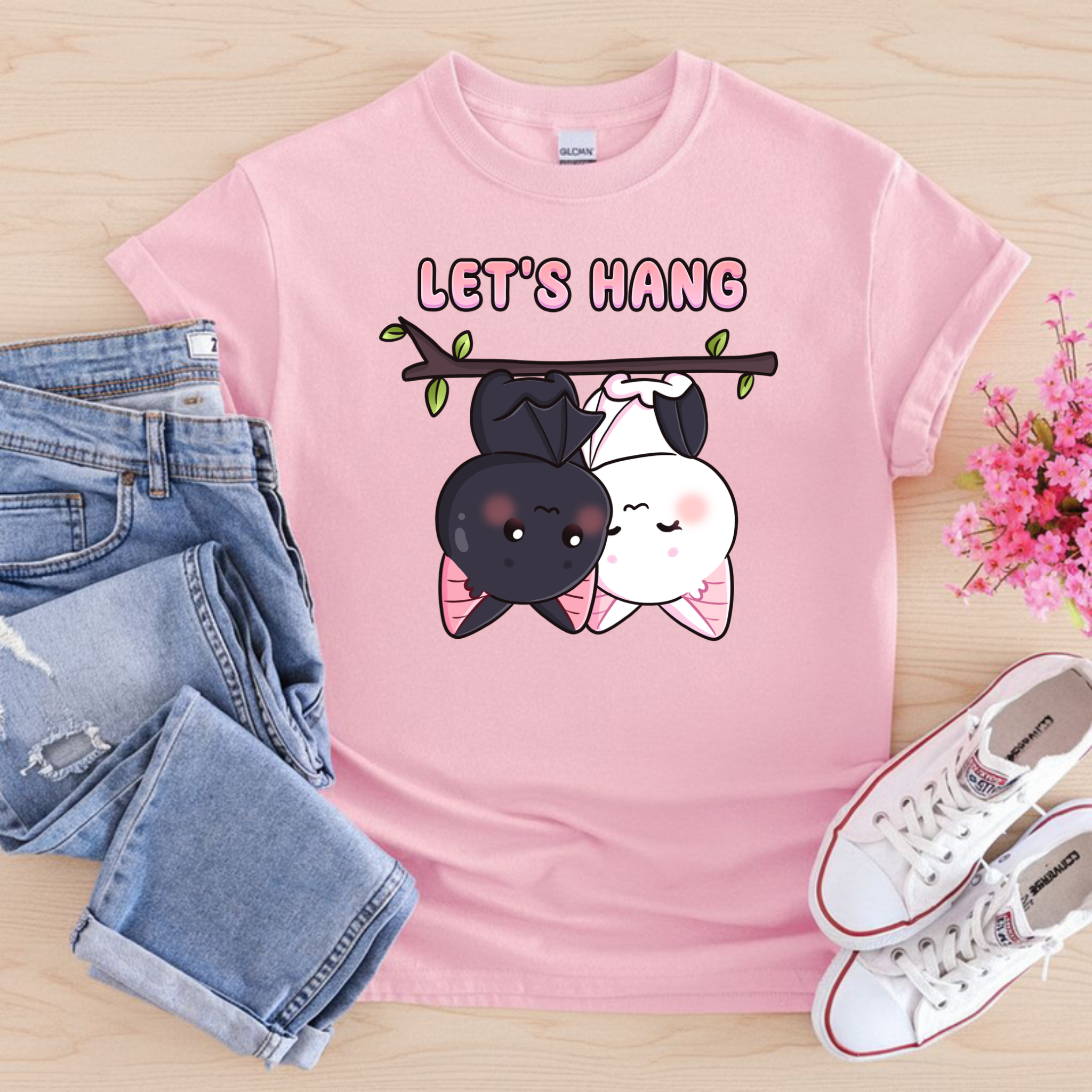 Let's Hang Bat Couple T-Shirt