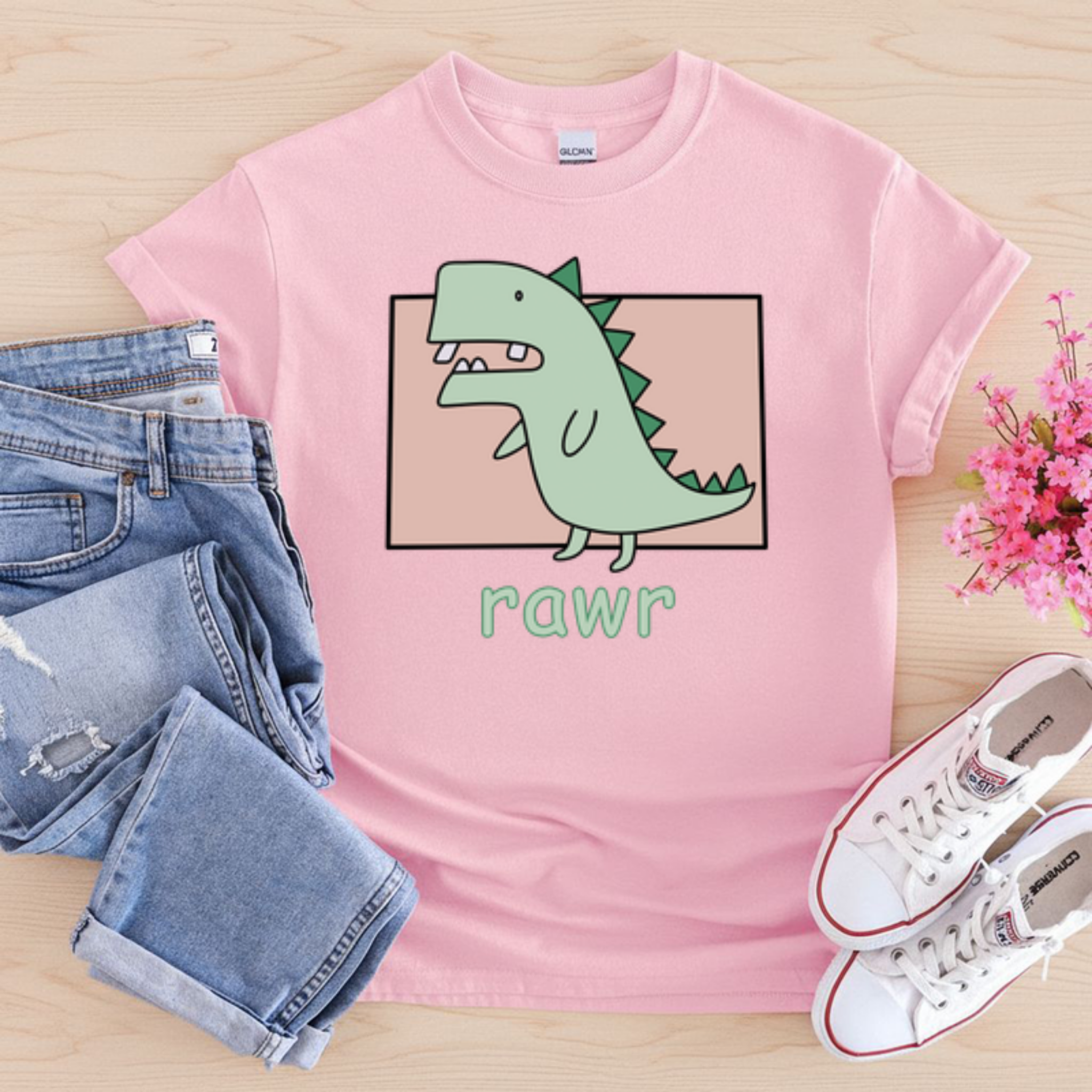 rawr Crooked Toothed T-rex T-Shirt