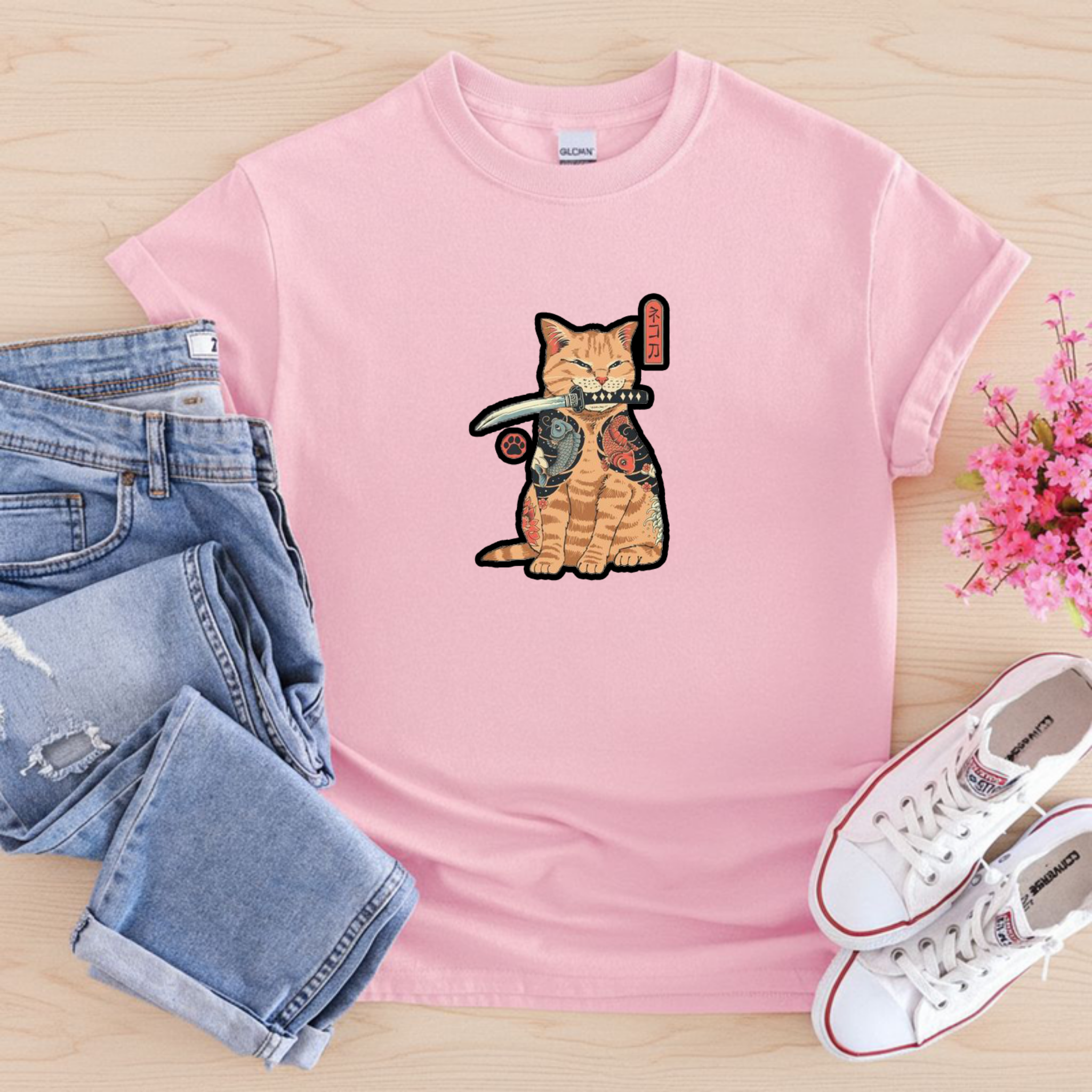 Japanese Samurai Cat T-Shirt
