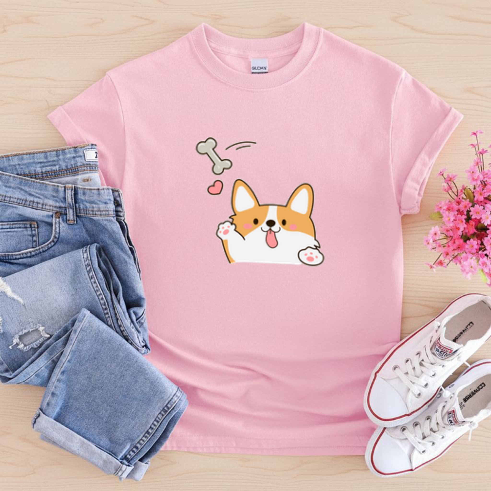 Dog Fetching Bone T-Shirt