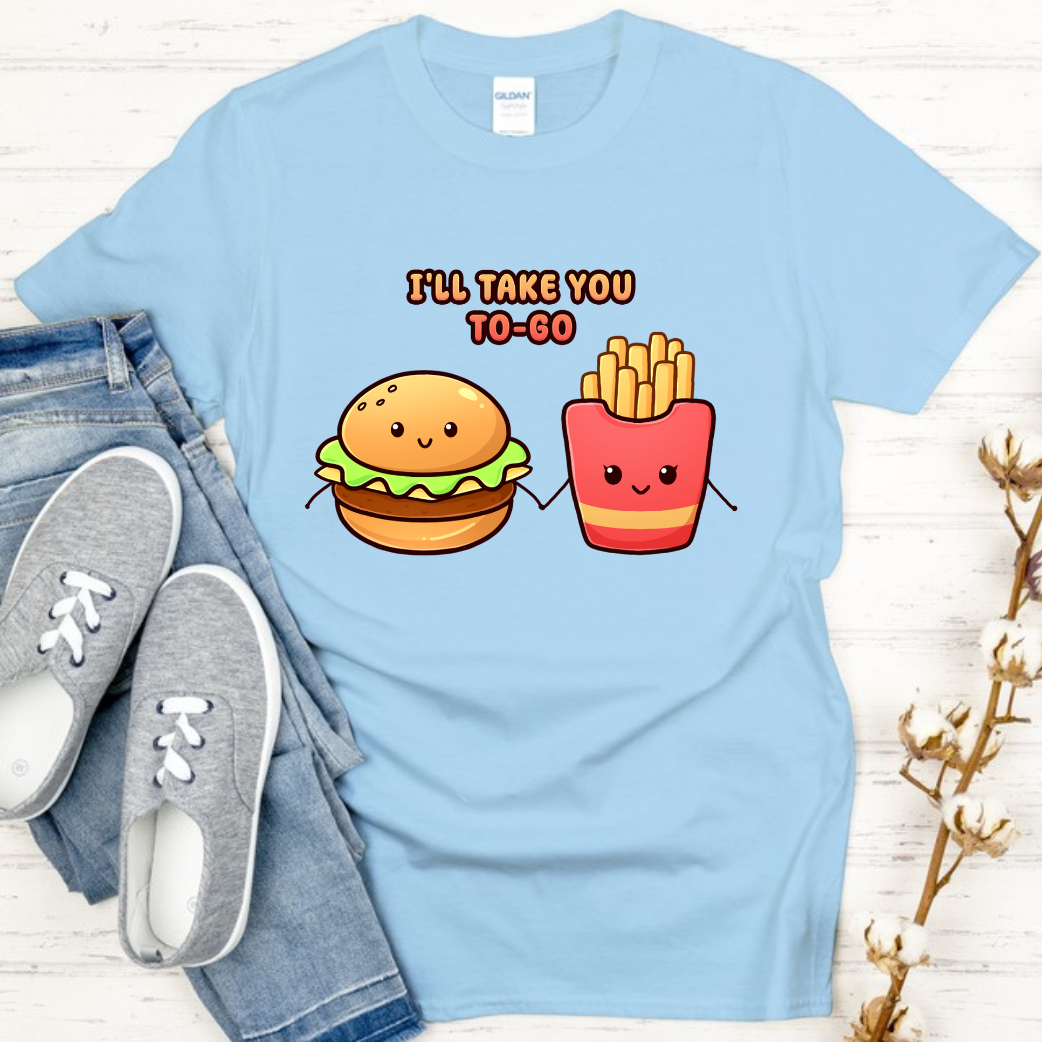 I'll Take You To-Go Burger and Fries Couple T-Shirt