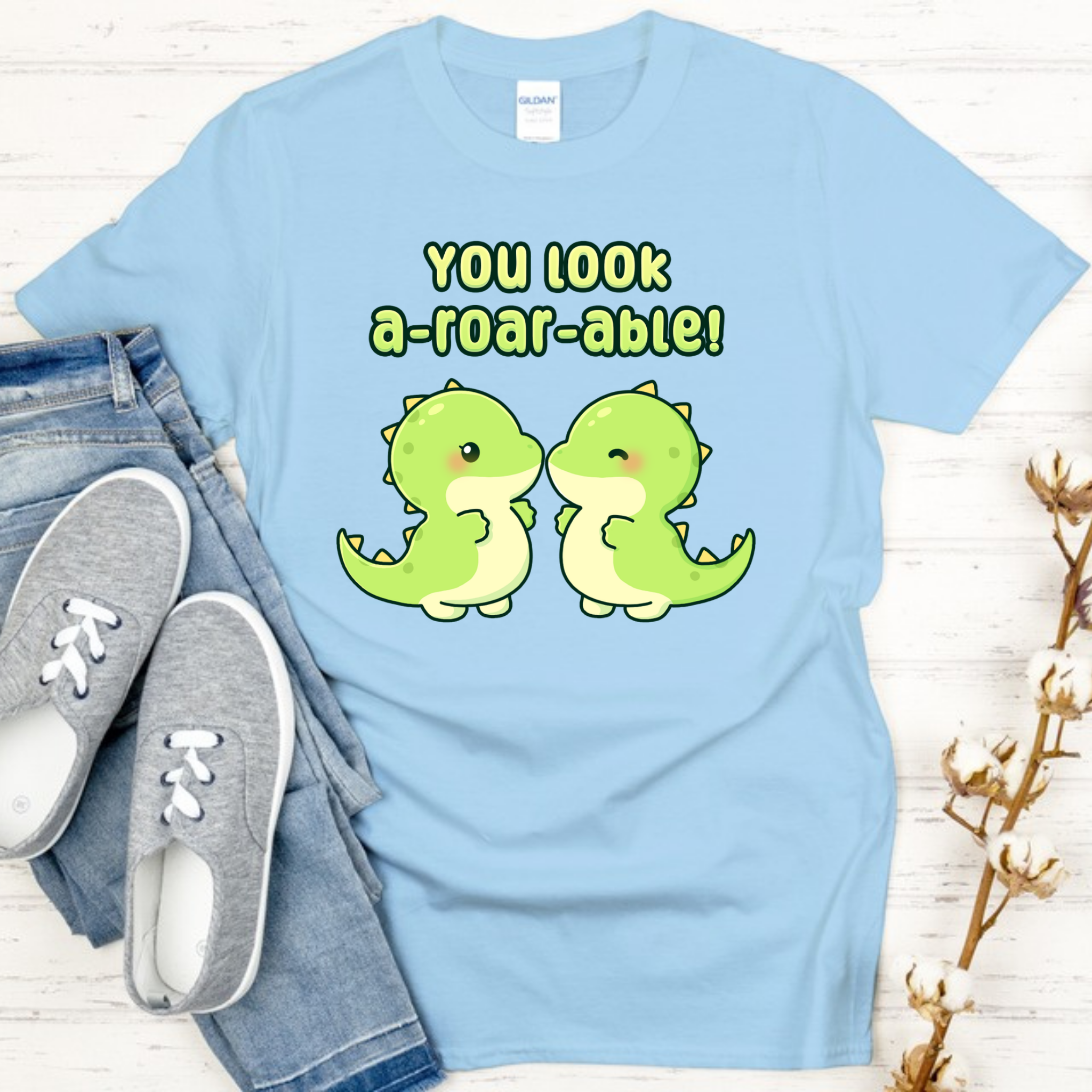 You Look A-Roar-Able! Dinosaur Couple T-Shirt