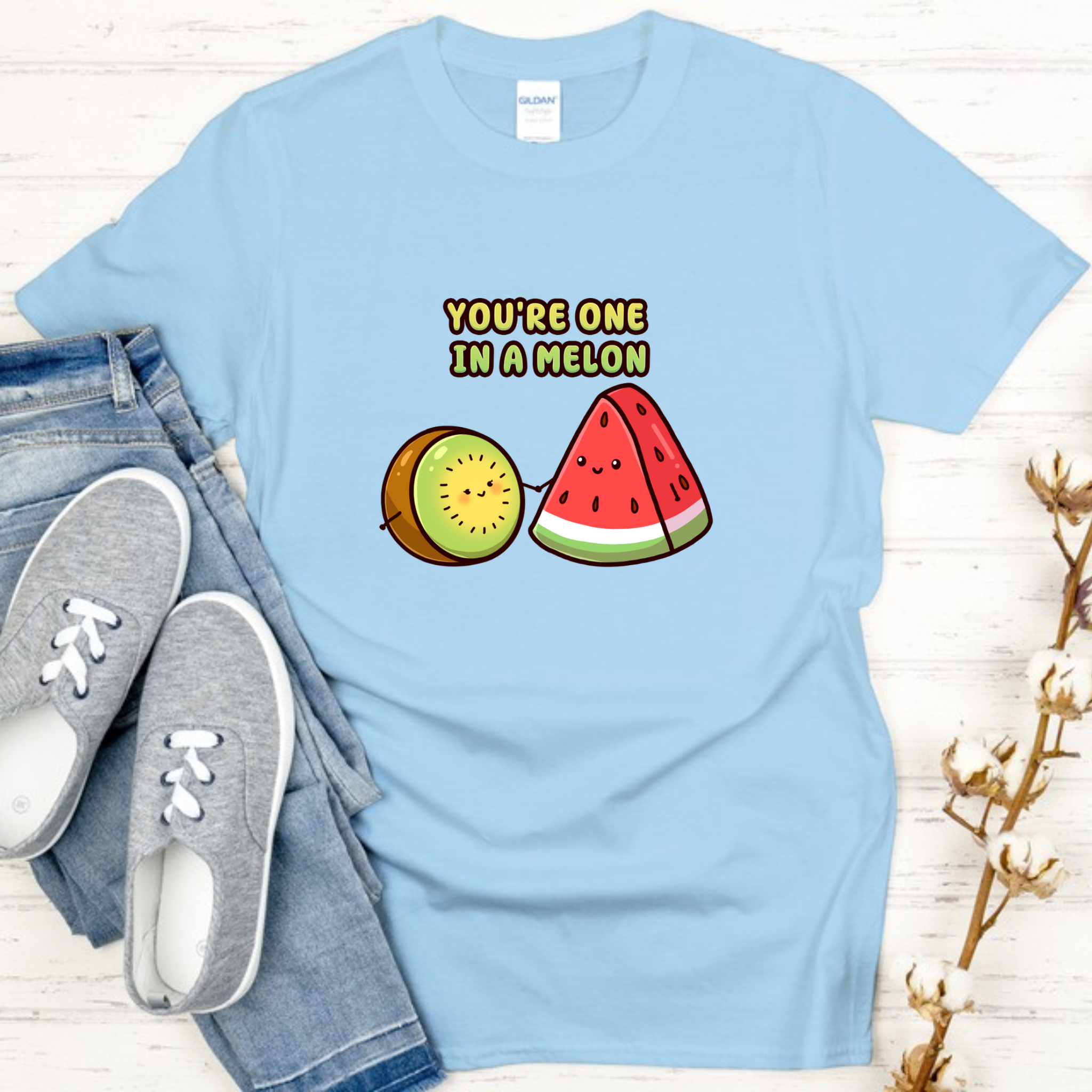 You're One in a Melon Kiwi and Watermelon Couple T-Shirt