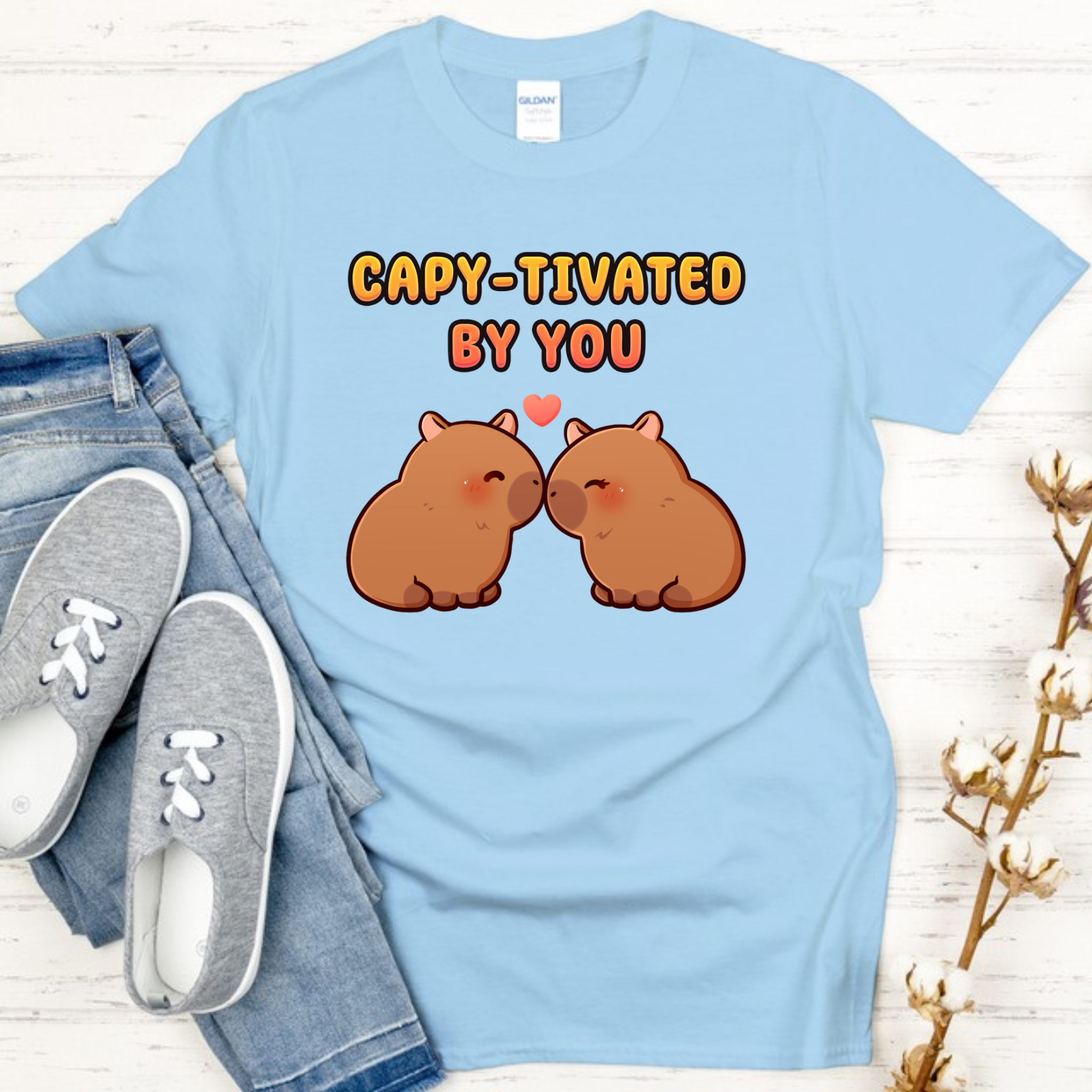 Capy-tivated by You Capybara Couple T-Shirt