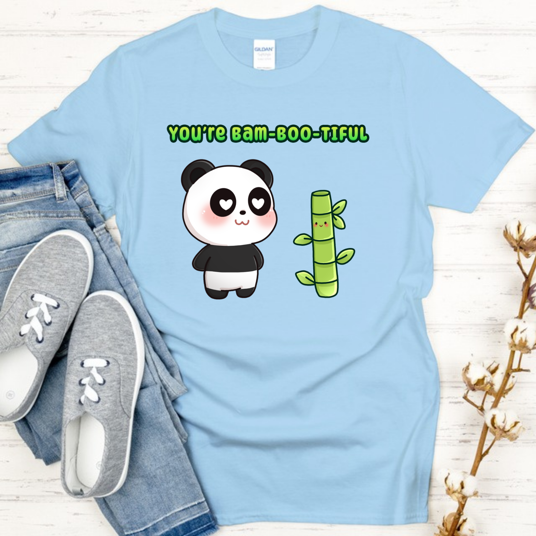 You're Bam-Boo-Tiful Panda and Bamboo Couple T-Shirt