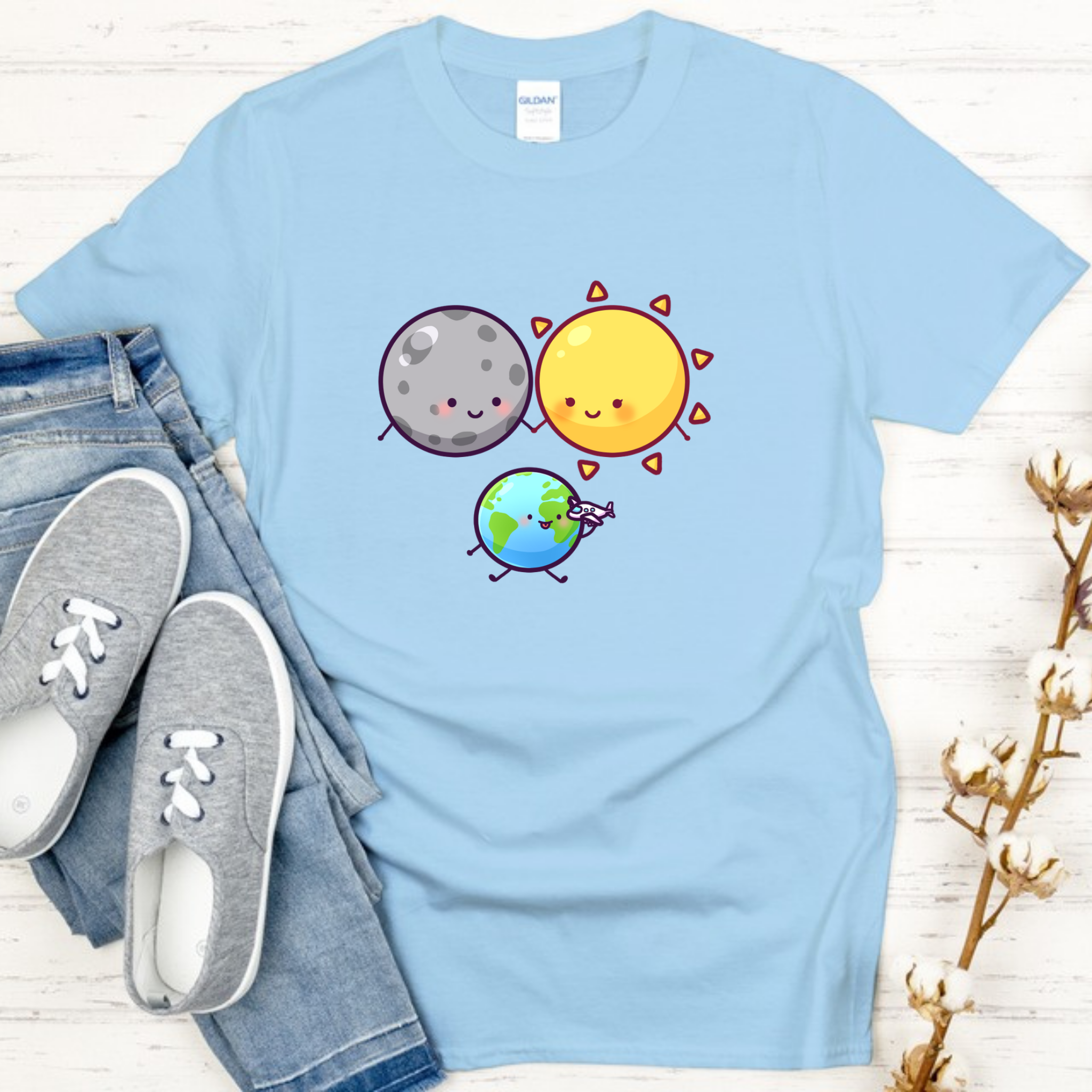 Sun Moon and Earth Family T-Shirt