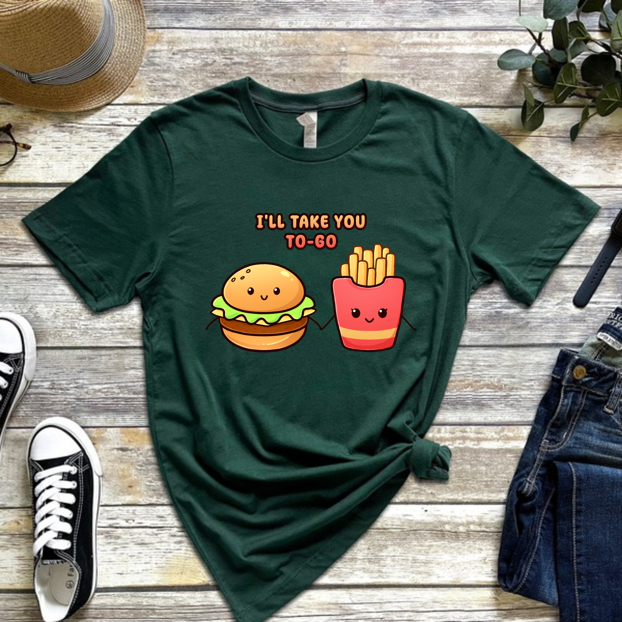 I'll Take You To-Go Burger and Fries Couple T-Shirt