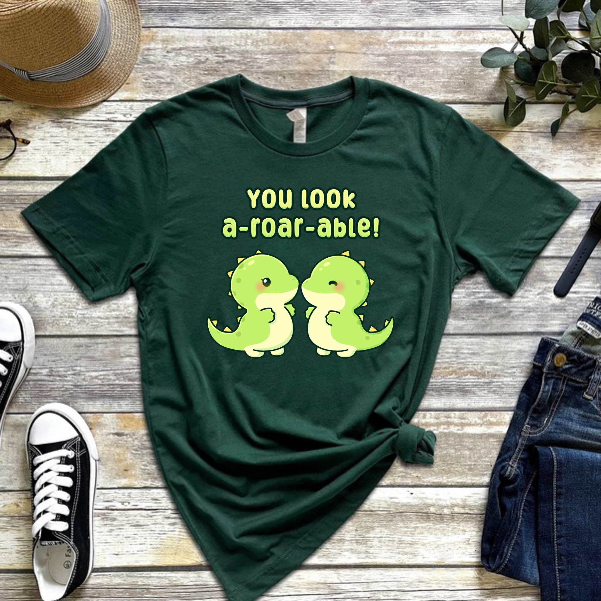 You Look A-Roar-Able! Dinosaur Couple T-Shirt