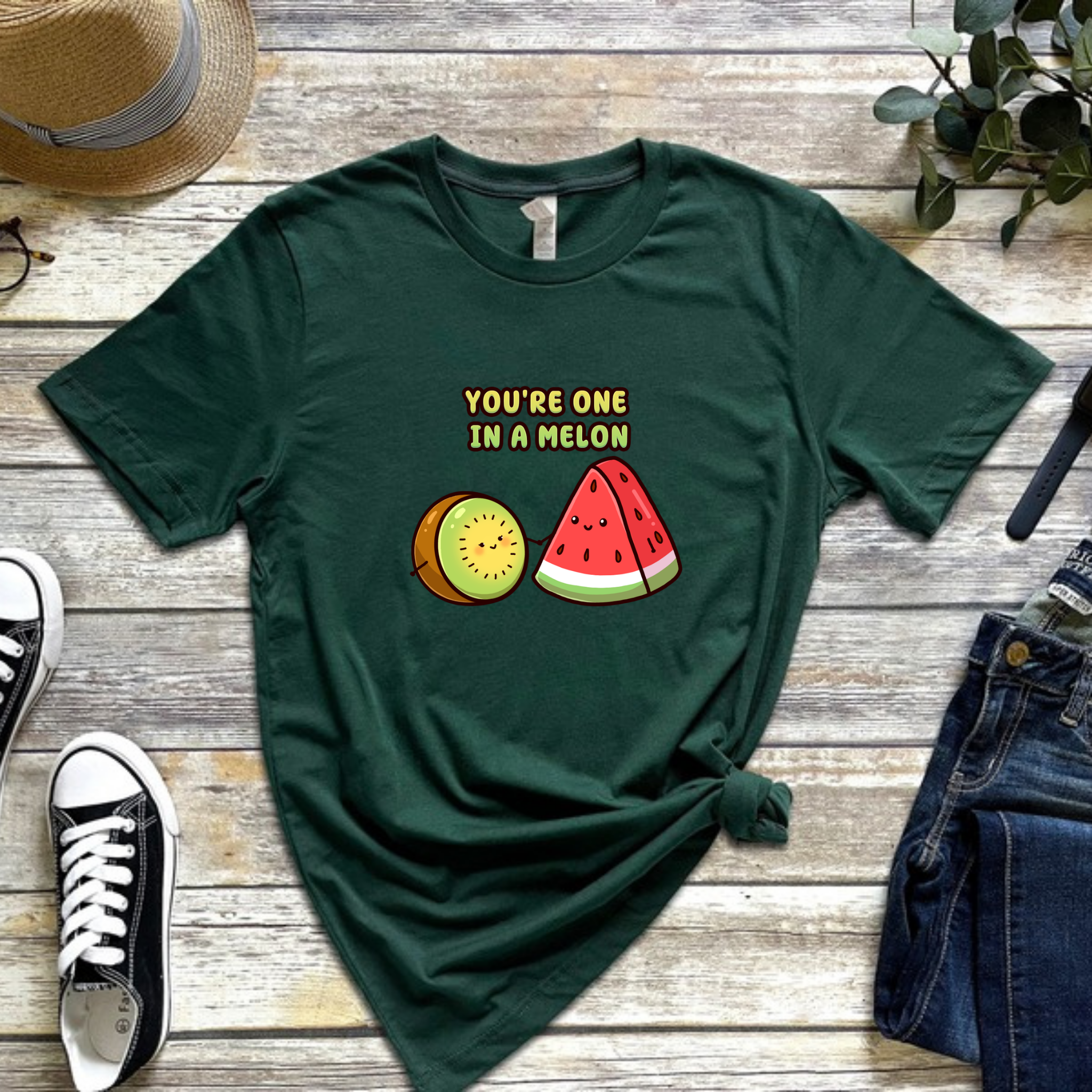 You're One in a Melon Kiwi and Watermelon Couple T-Shirt