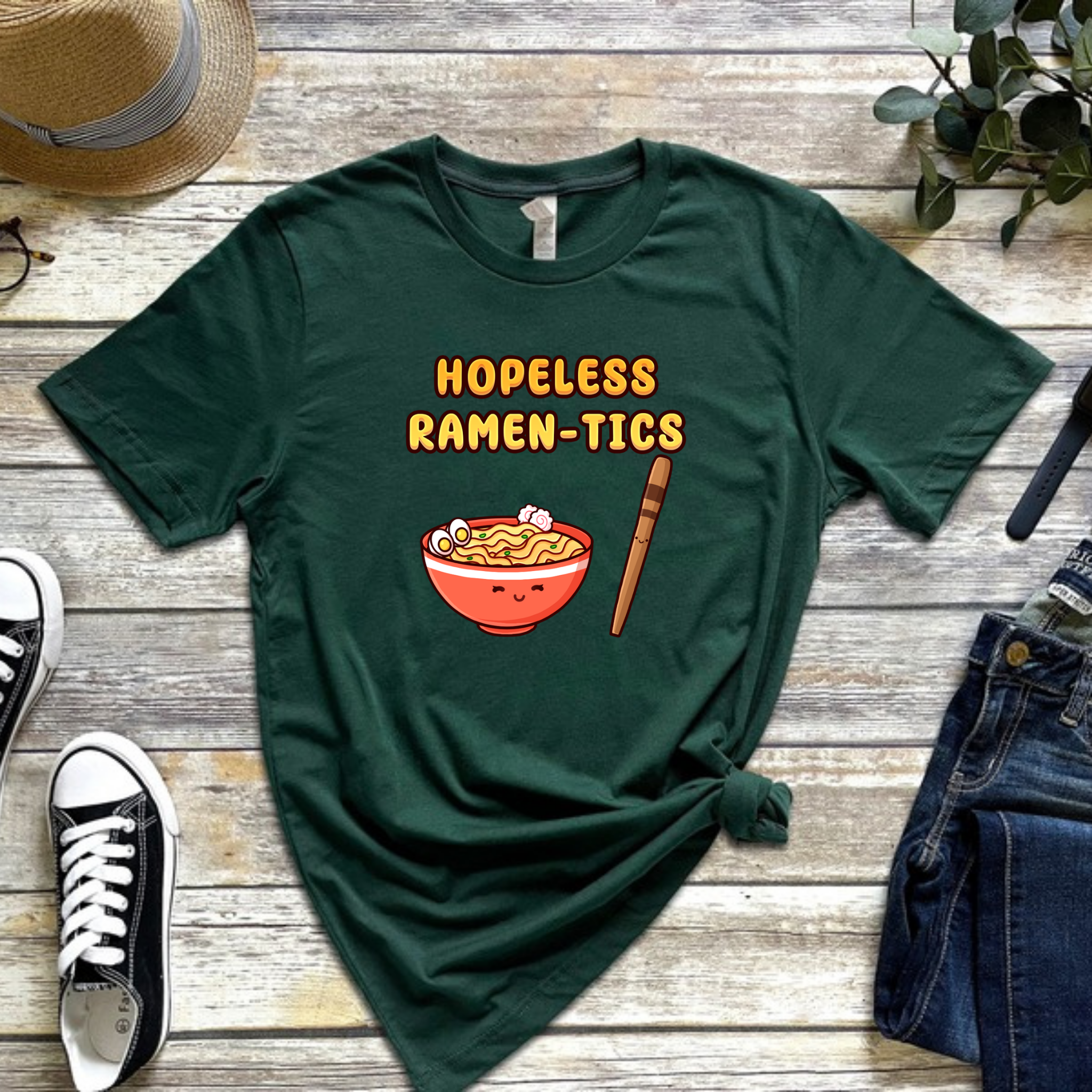 Hopeless Ramen-tics Ramen and Chopstick Couple T-Shirt