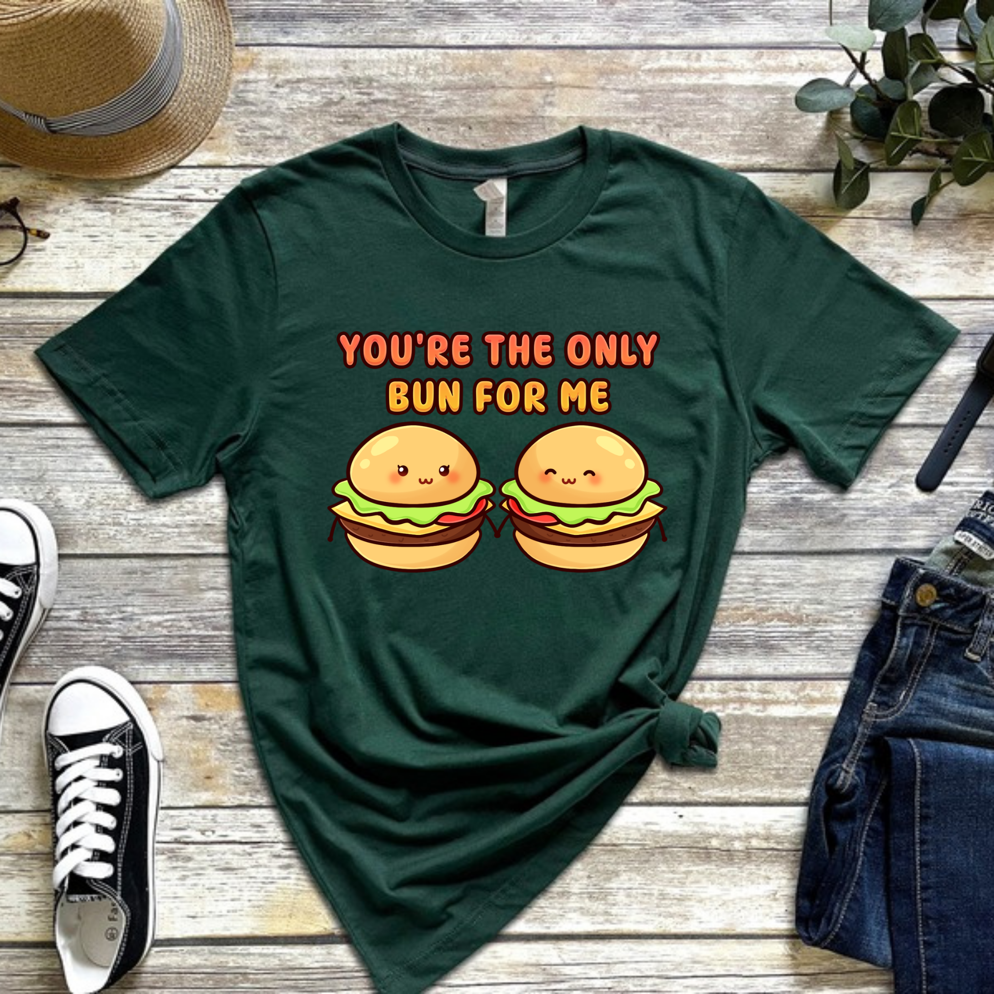 You're the Only Bun for Me Burger Couple T-Shirt