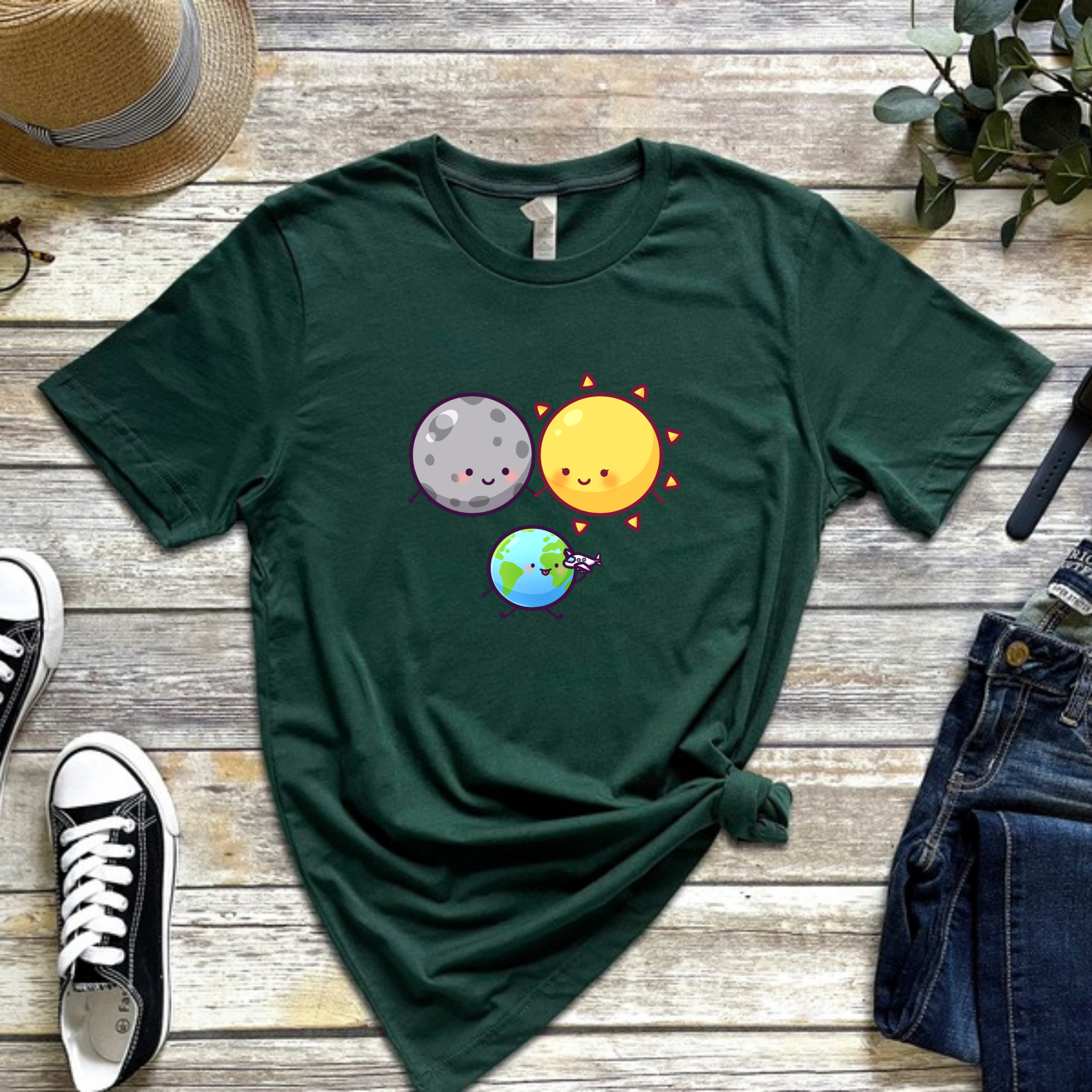 Sun Moon and Earth Family T-Shirt