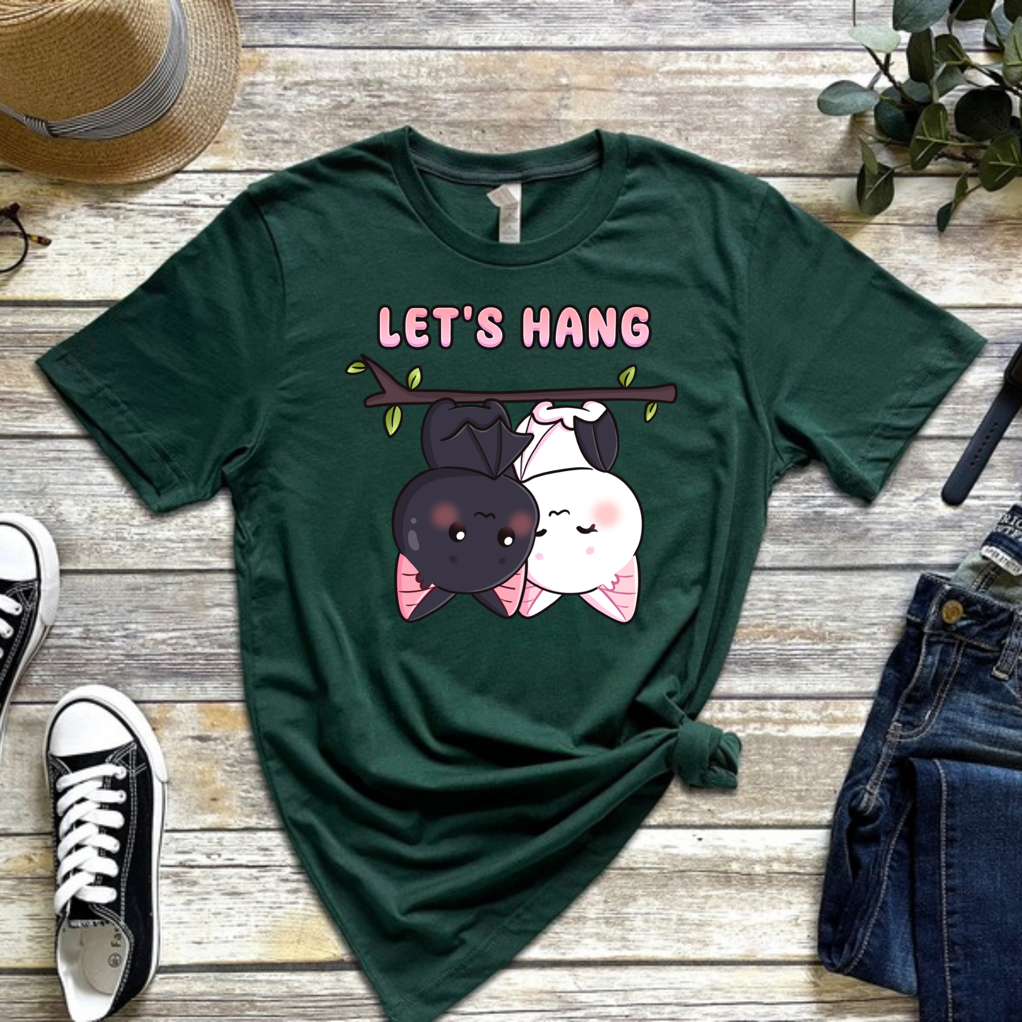 Let's Hang Bat Couple T-Shirt