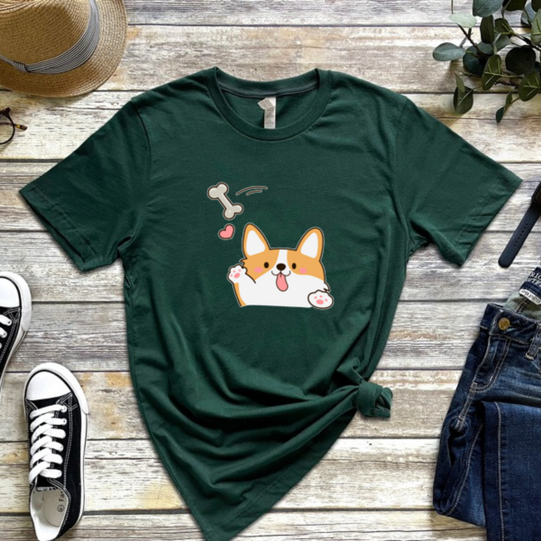 Dog Fetching Bone T-Shirt