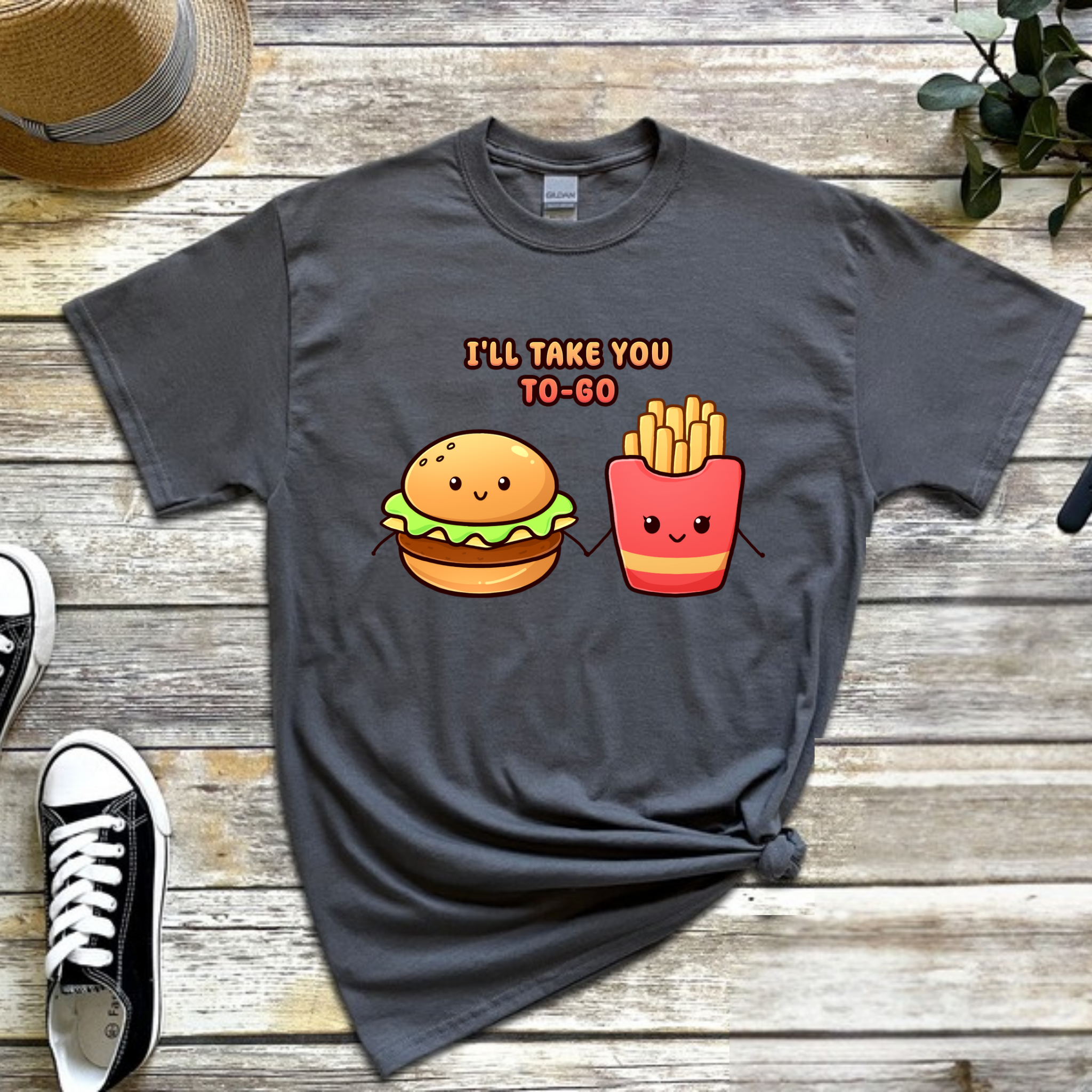 I'll Take You To-Go Burger and Fries Couple T-Shirt