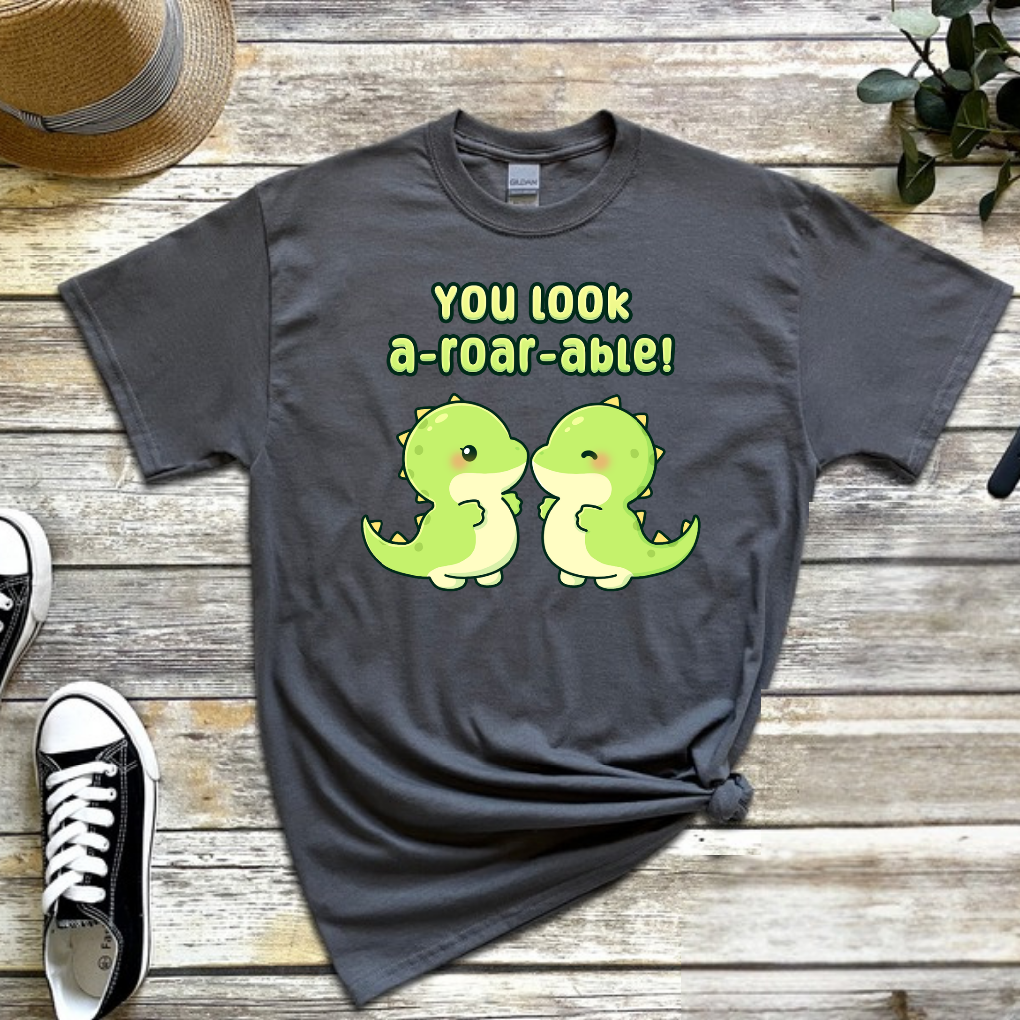 You Look A-Roar-Able! Dinosaur Couple T-Shirt