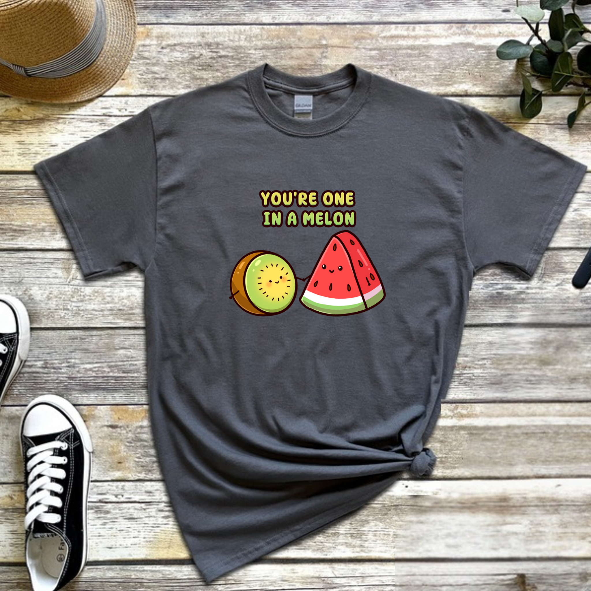 You're One in a Melon Kiwi and Watermelon Couple T-Shirt
