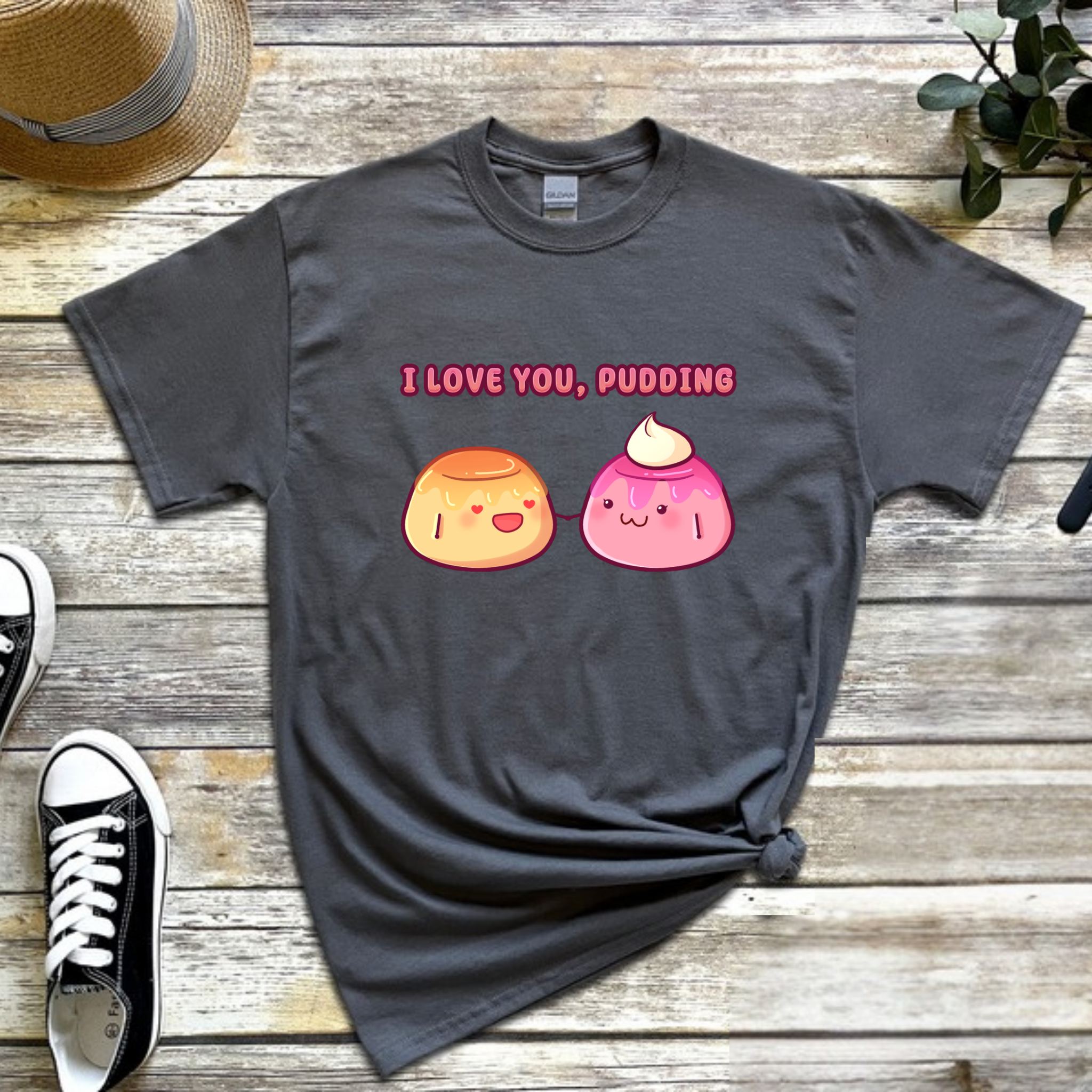I Love You, Pudding Flan and Pudding Couple T-Shirt