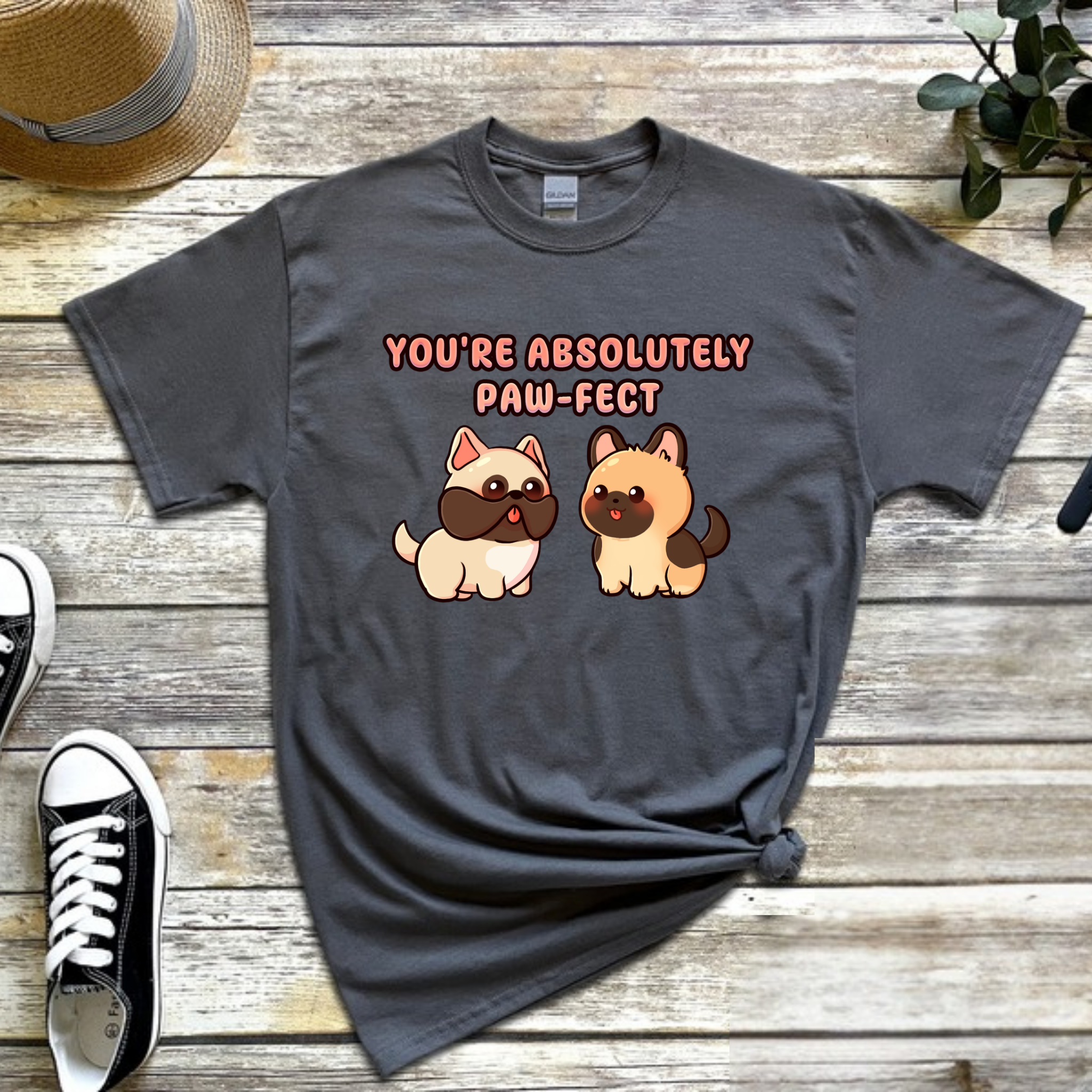 You're Absolutely Paw-fect Dog Couple - French Bulldog & German Shephard T-Shirt