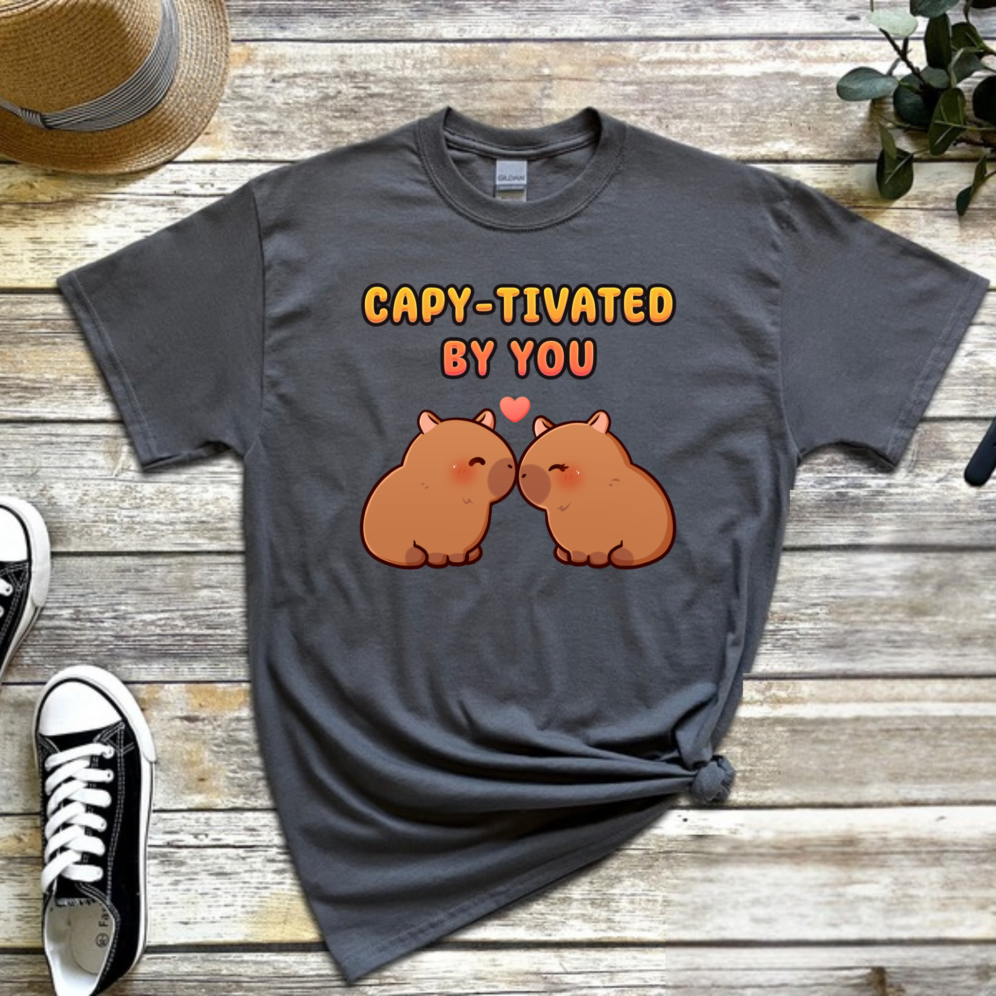 Capy-tivated by You Capybara Couple T-Shirt