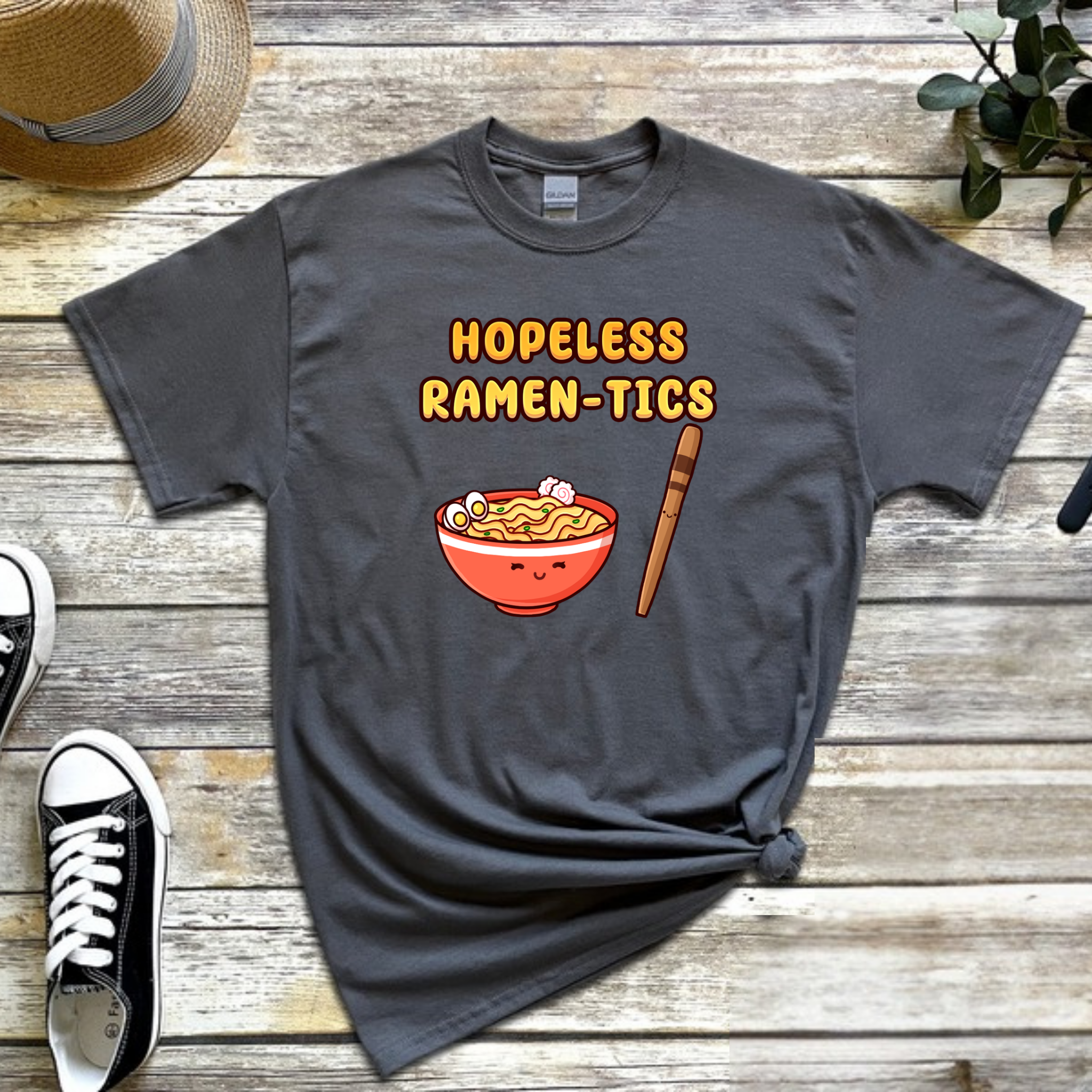 Hopeless Ramen-tics Ramen and Chopstick Couple T-Shirt