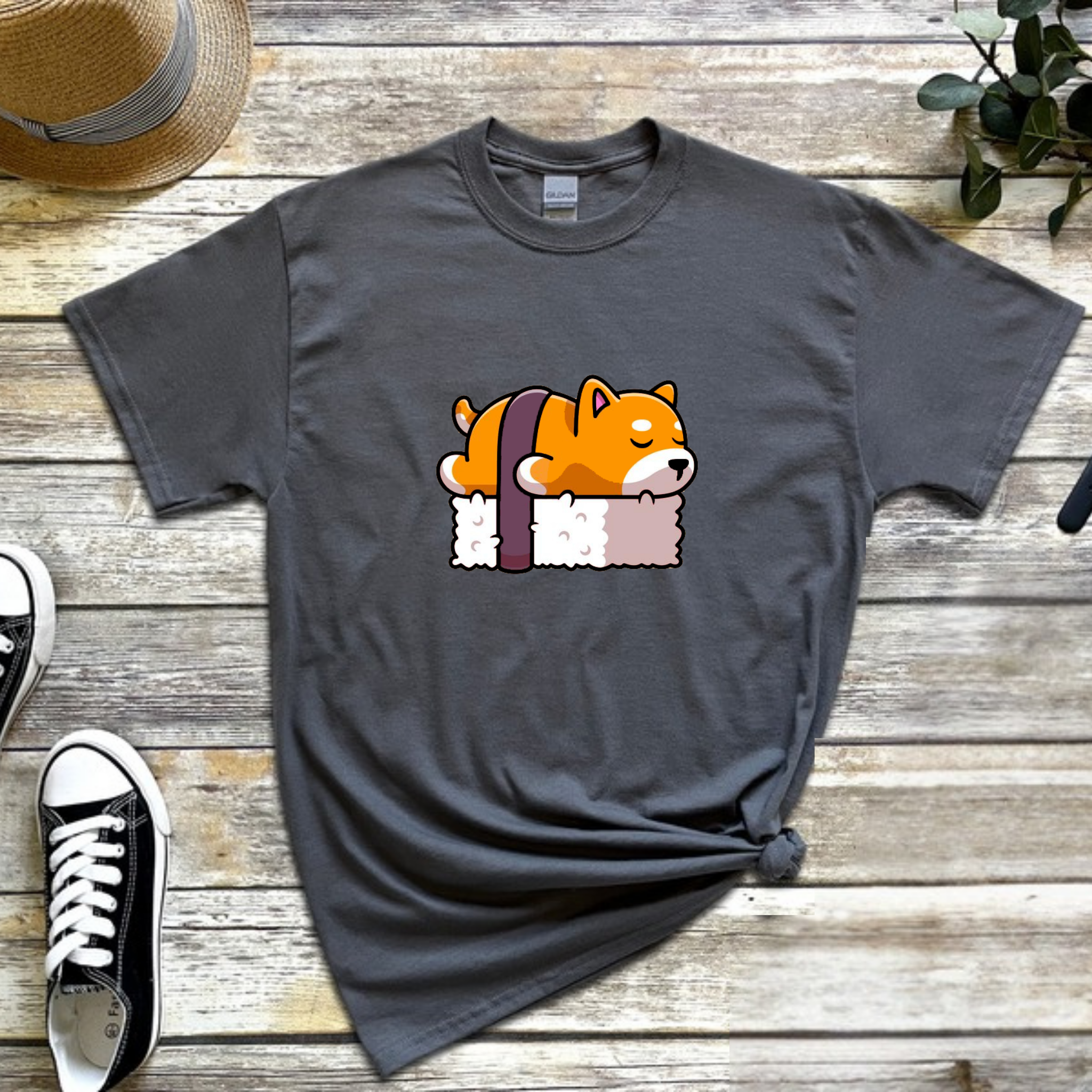Dog Sleeping on Sushi T-Shirt