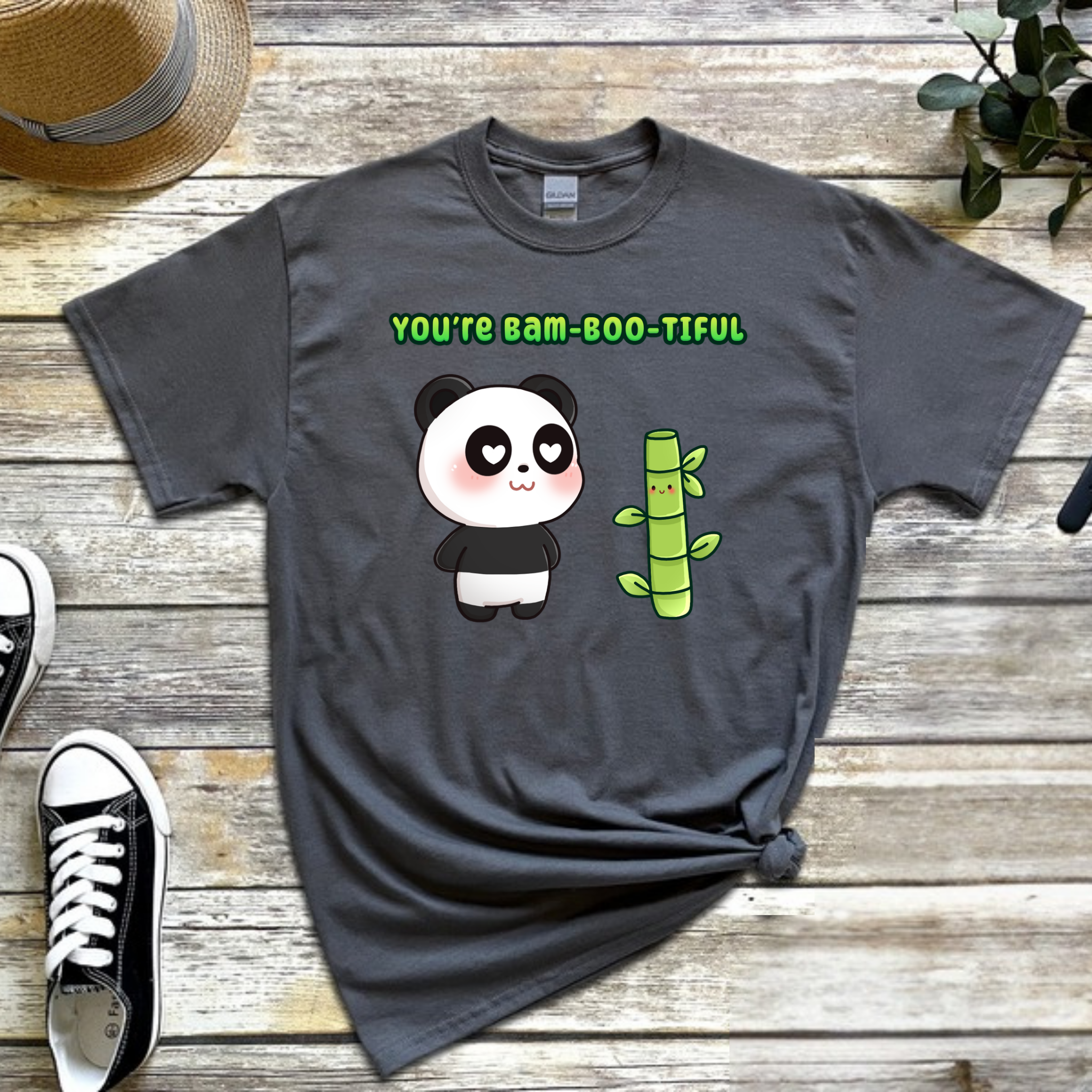 You're Bam-Boo-Tiful Panda and Bamboo Couple T-Shirt