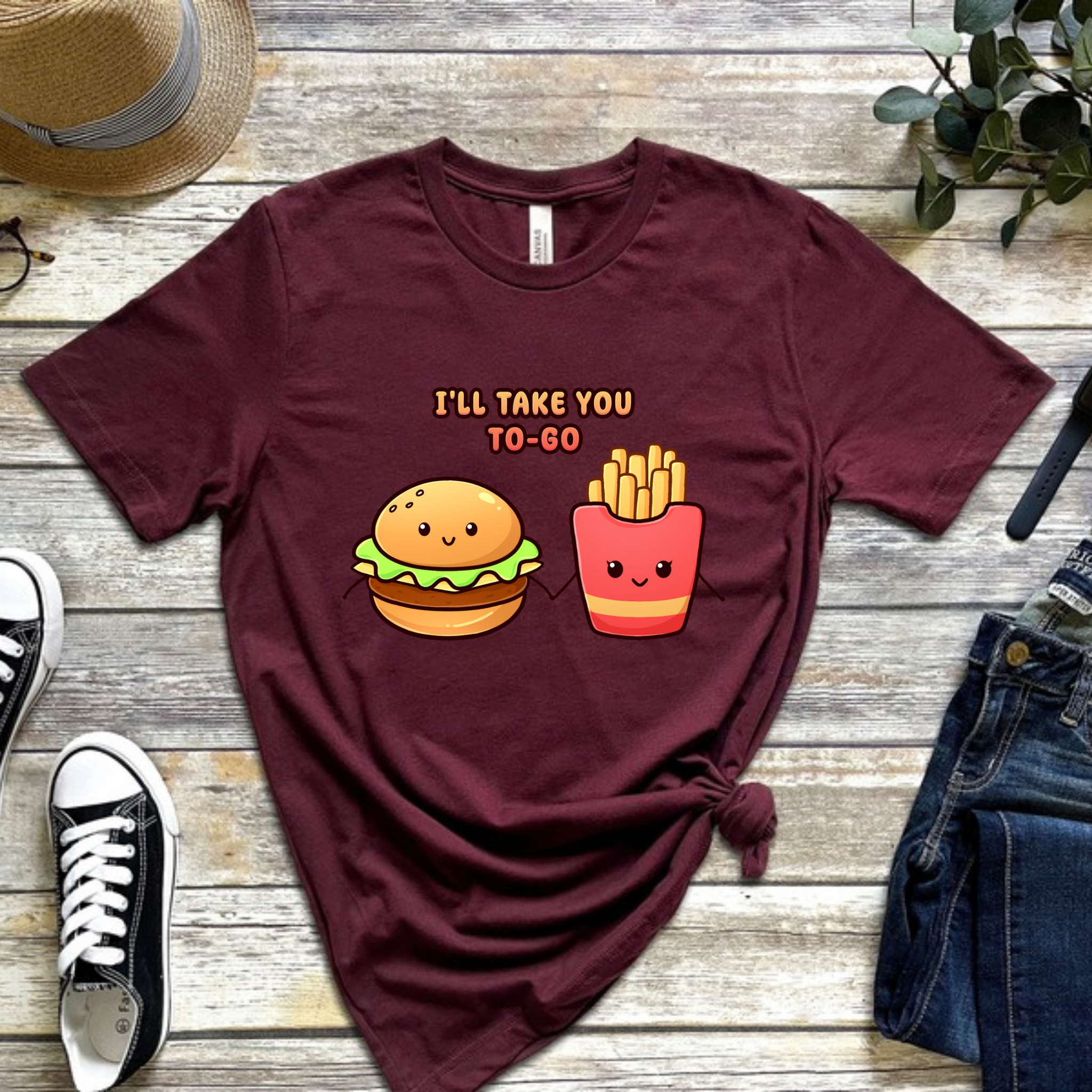 I'll Take You To-Go Burger and Fries Couple T-Shirt