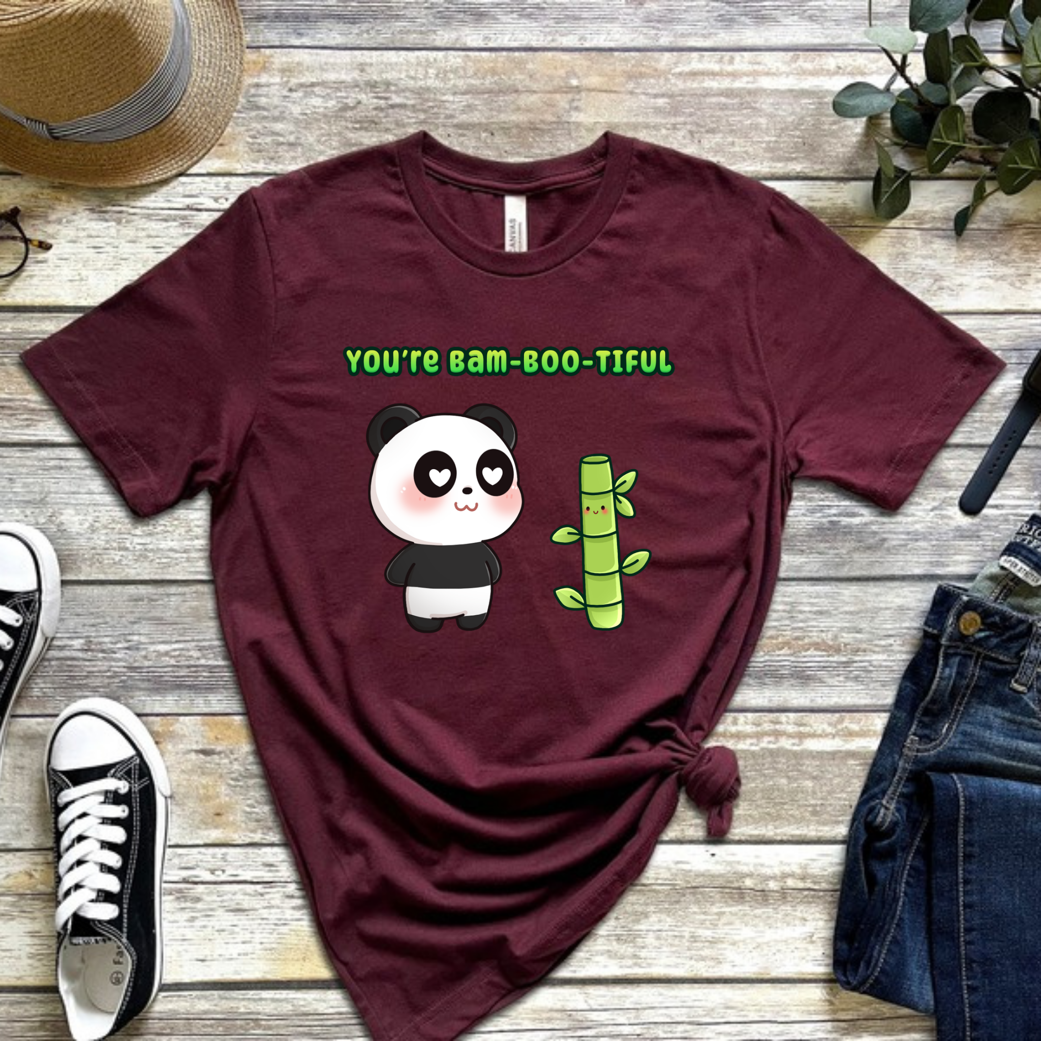 You're Bam-Boo-Tiful Panda and Bamboo Couple T-Shirt