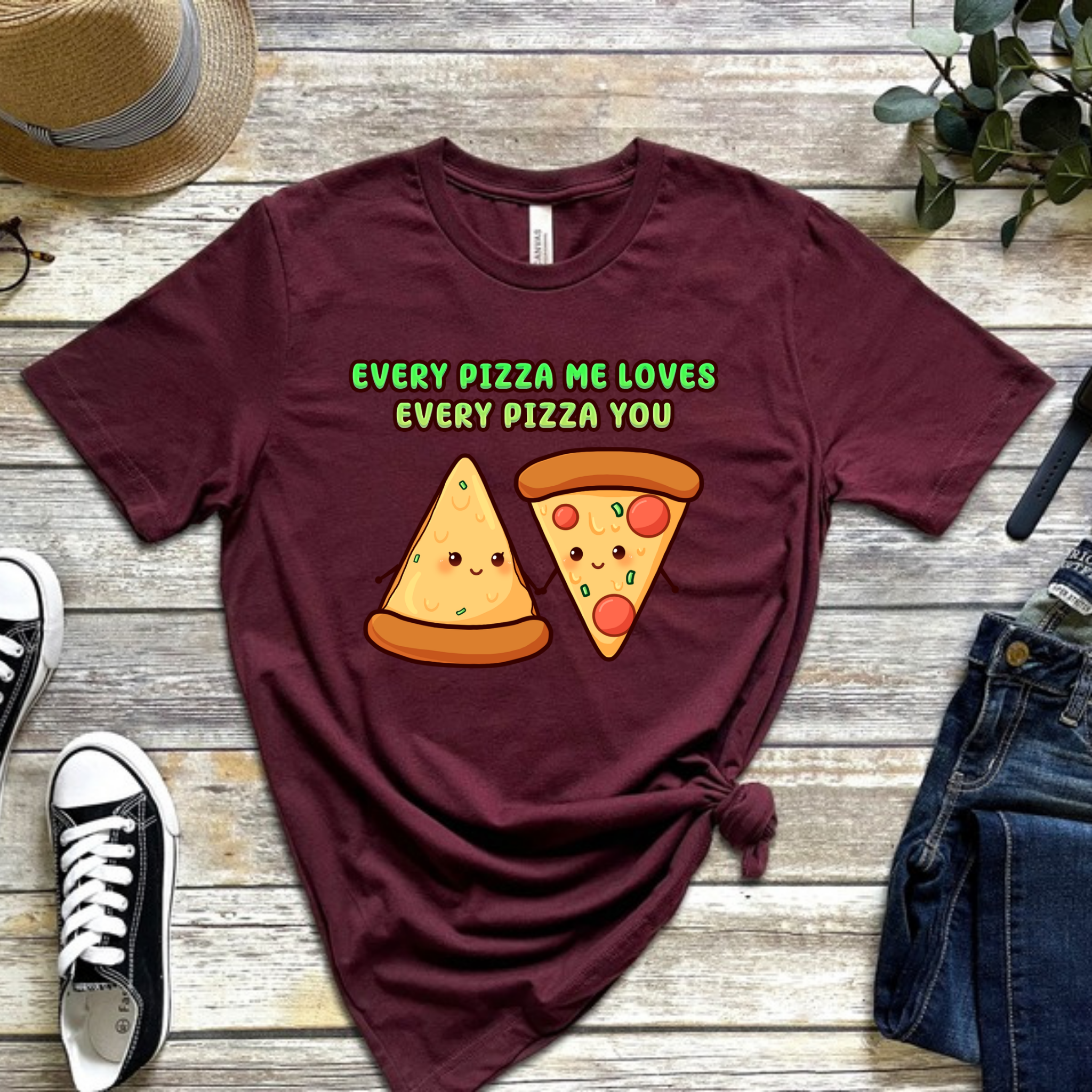 Every Pizza Me Loves Every Pizza You Pizza Couple T-Shirt