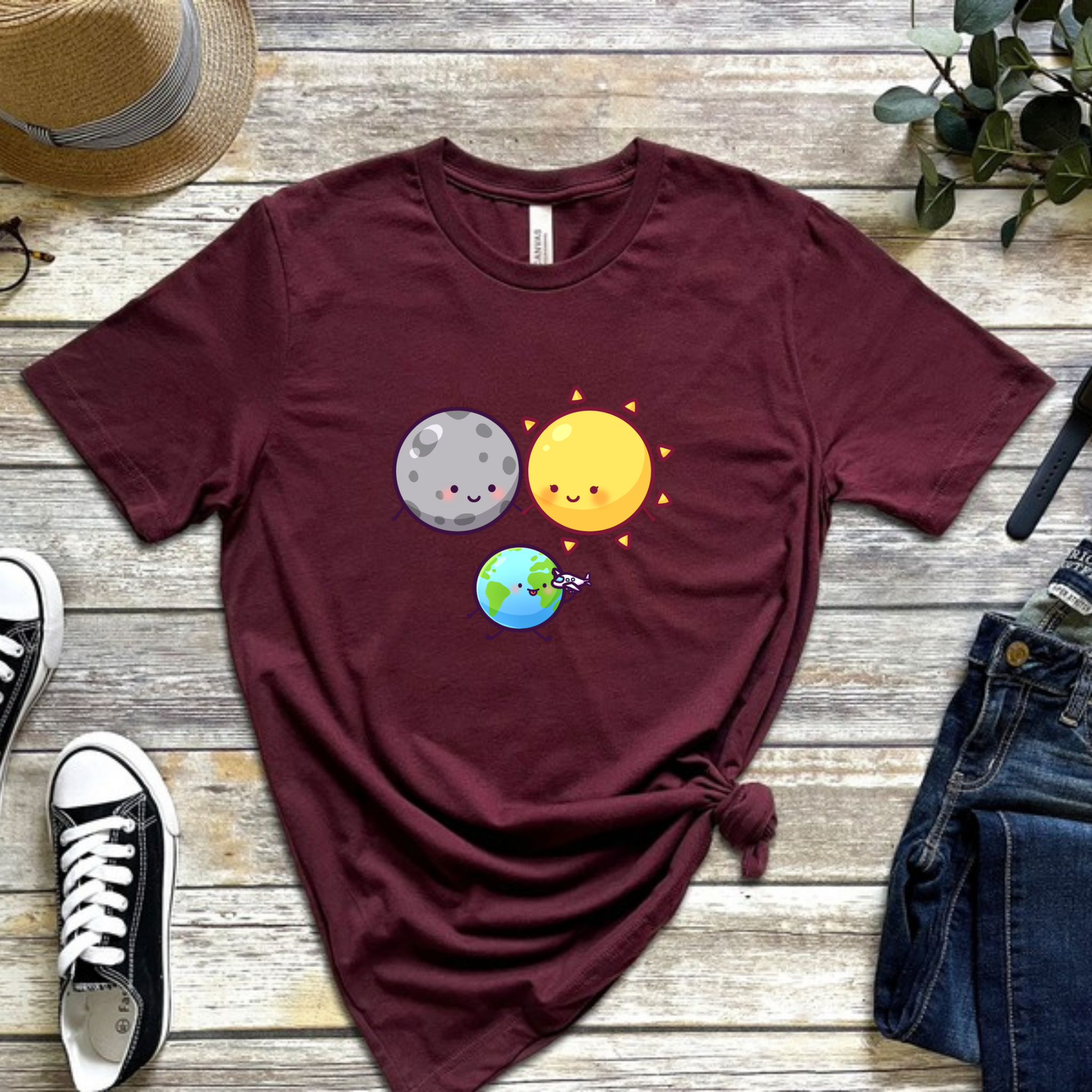 Sun Moon and Earth Family T-Shirt