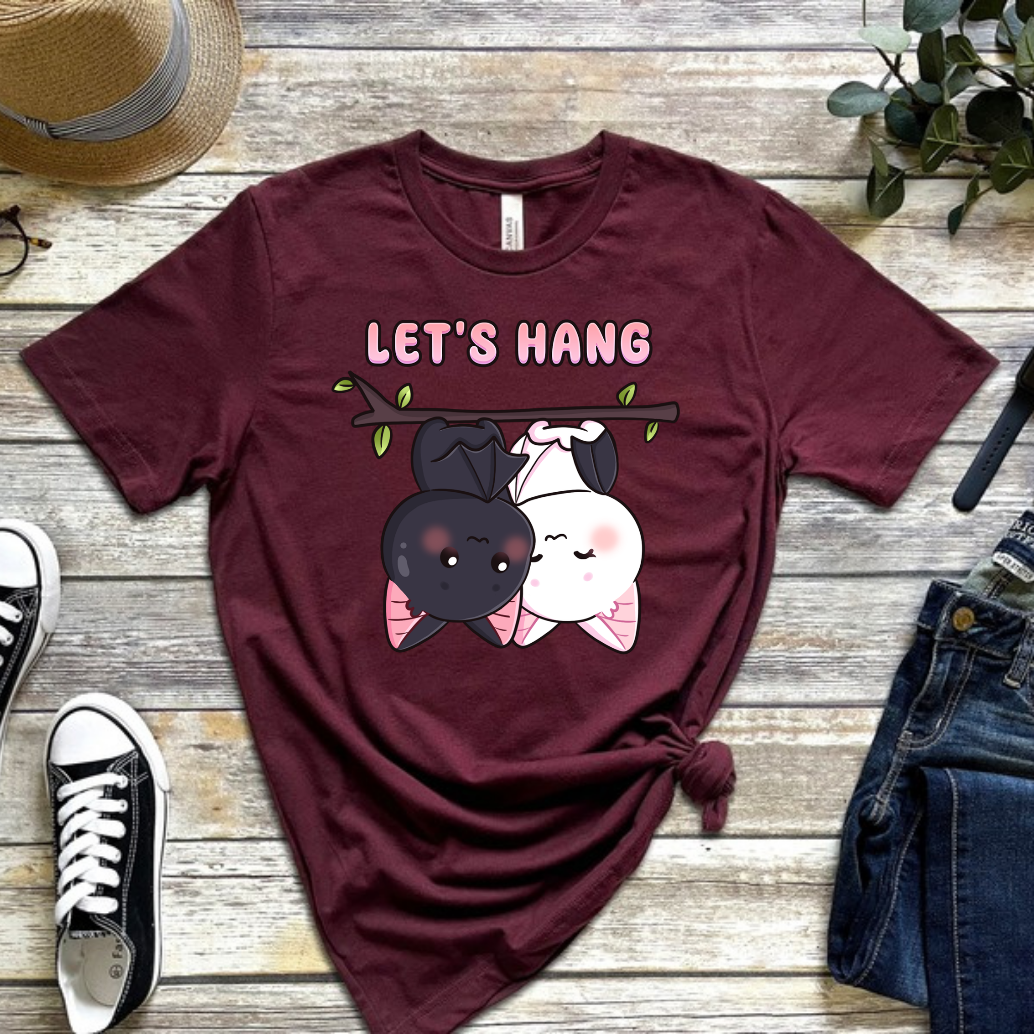 Let's Hang Bat Couple T-Shirt