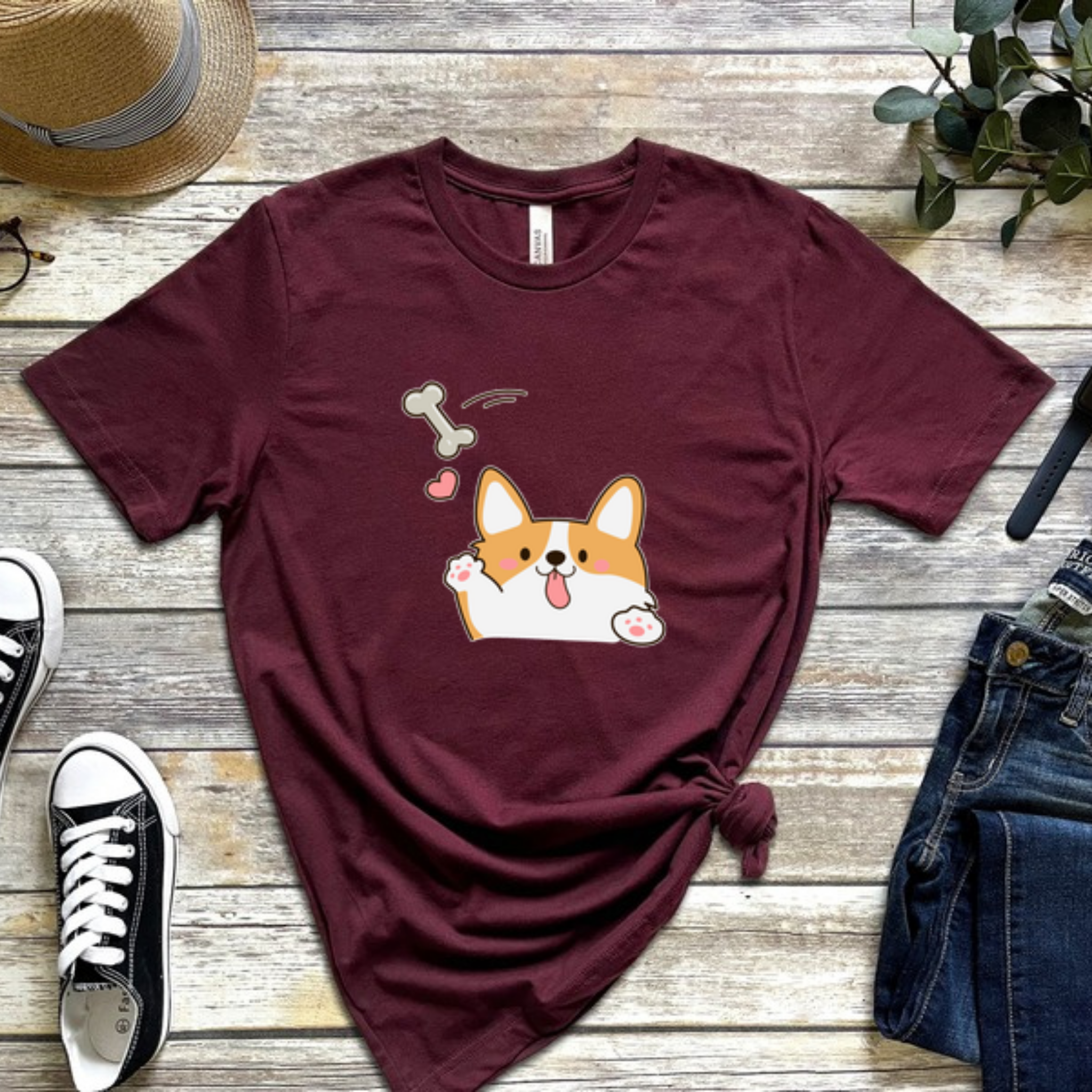 Dog Fetching Bone T-Shirt